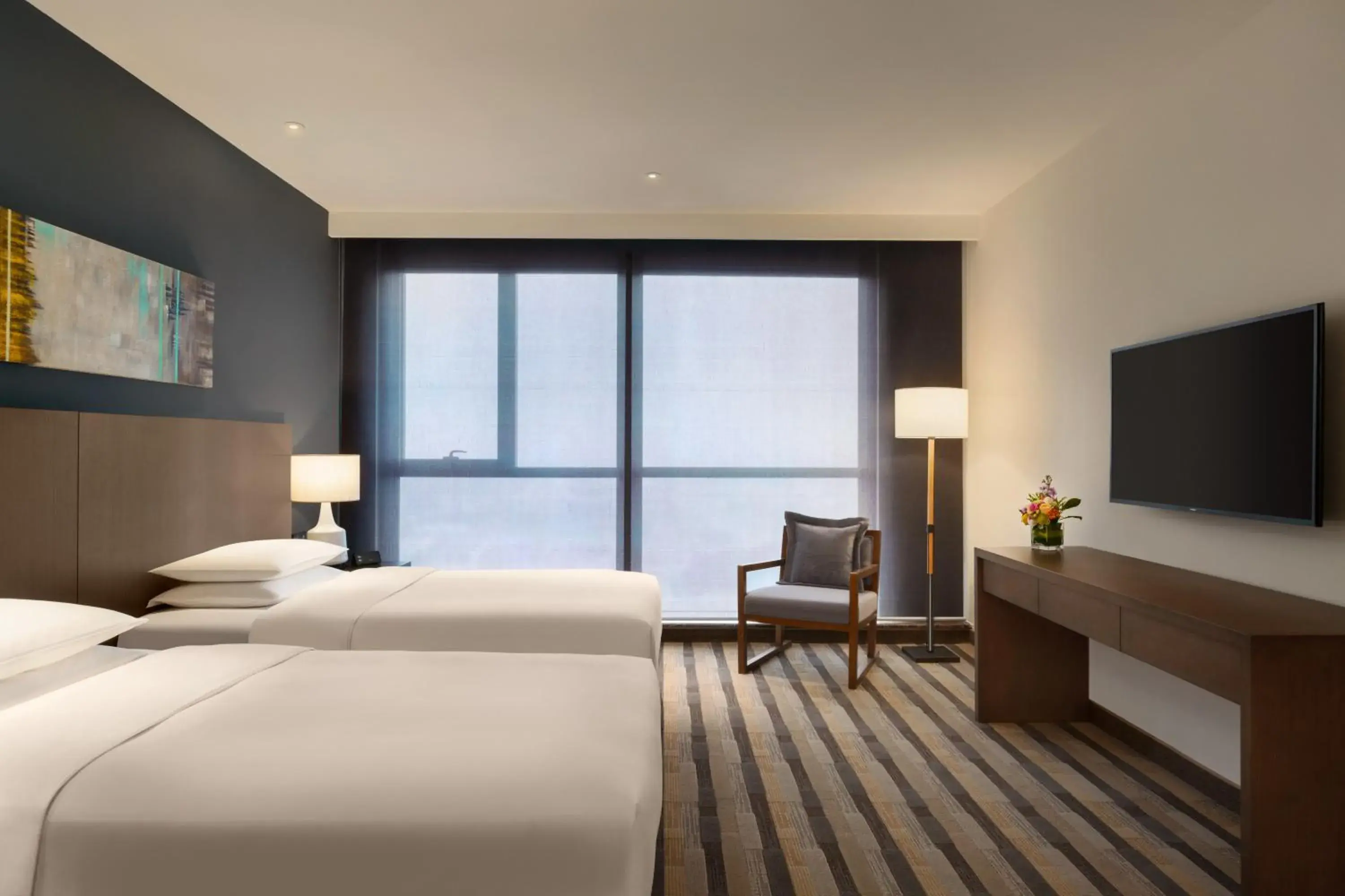 Bed in Hyatt House Shanghai New Hongqiao Bed in Hyatt House Shanghai New Hongqiao