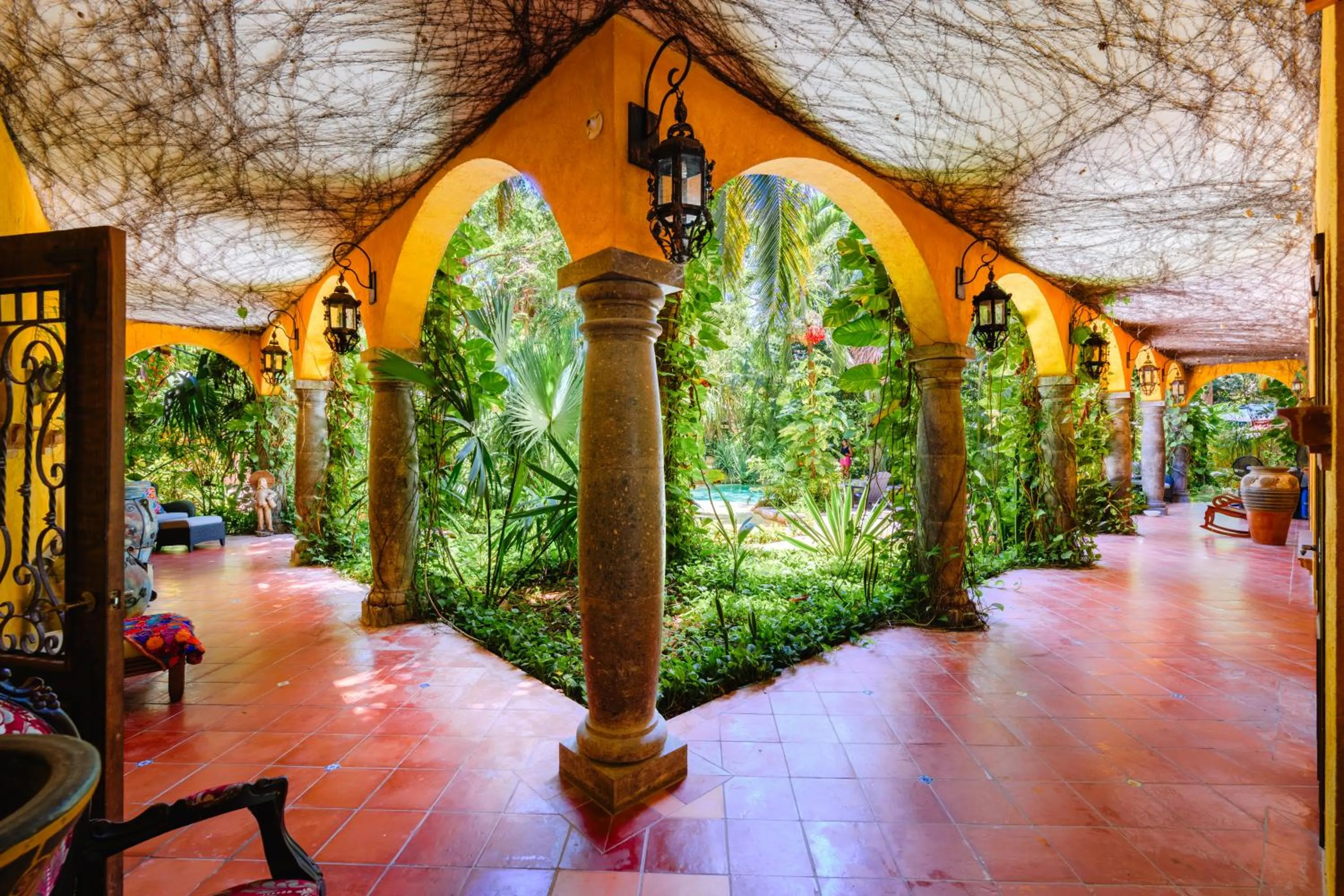 Patio in La Hacienda Hotel, at Xcaret