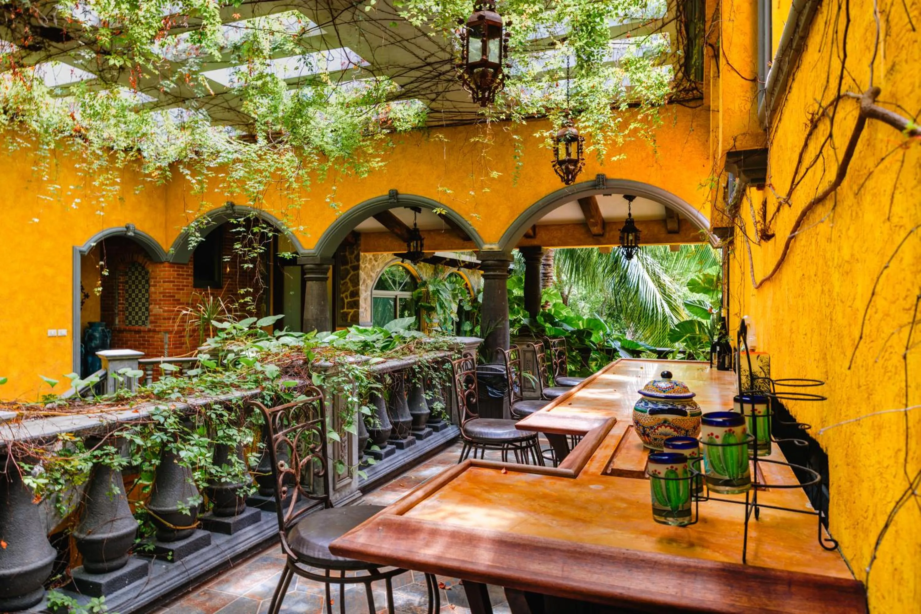 Garden in La Hacienda Hotel, at Xcaret