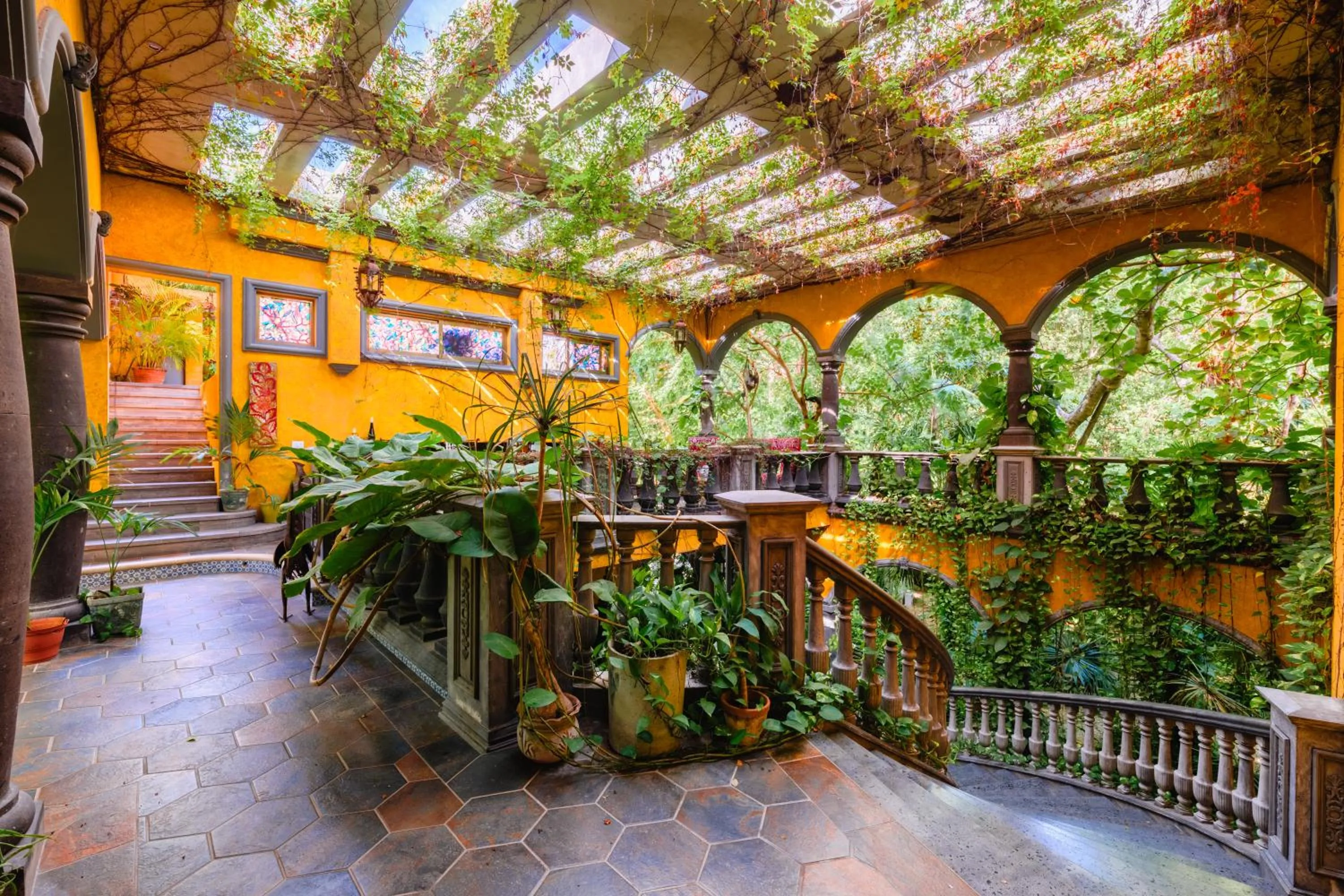 Garden in La Hacienda Hotel, at Xcaret