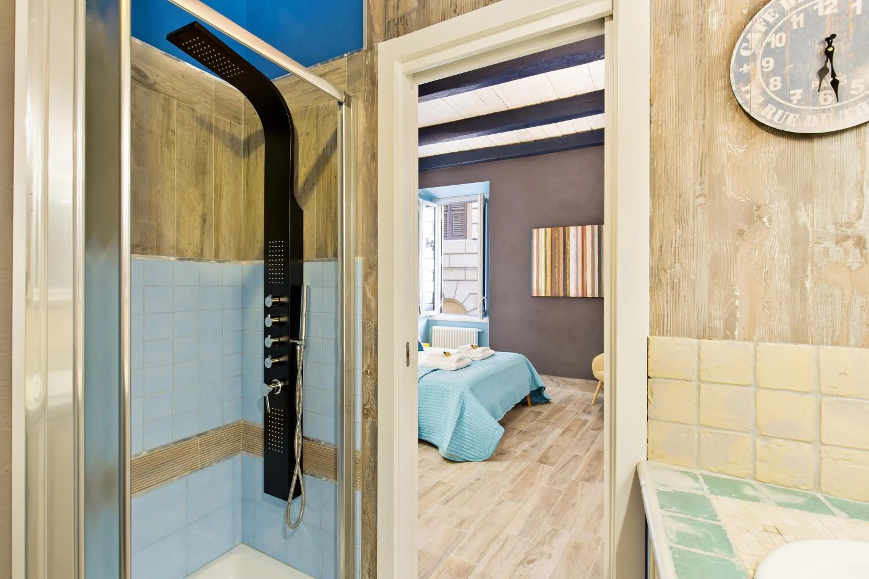 Bathroom, Bed in Rome As You Feel - Design Apartment at Colosseum