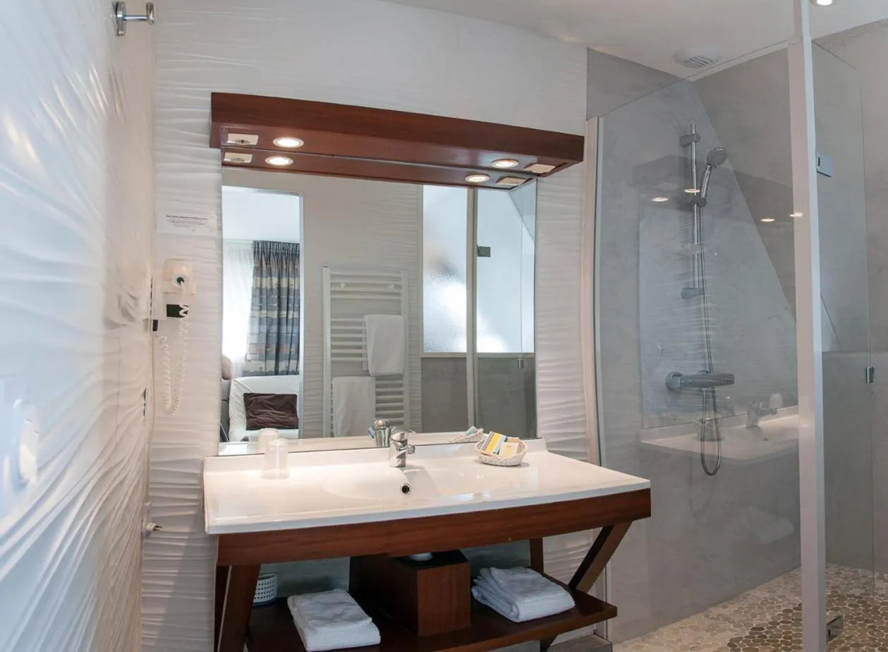 Bathroom in Logis Hotel Du Casino Restaurant Le Mathelia