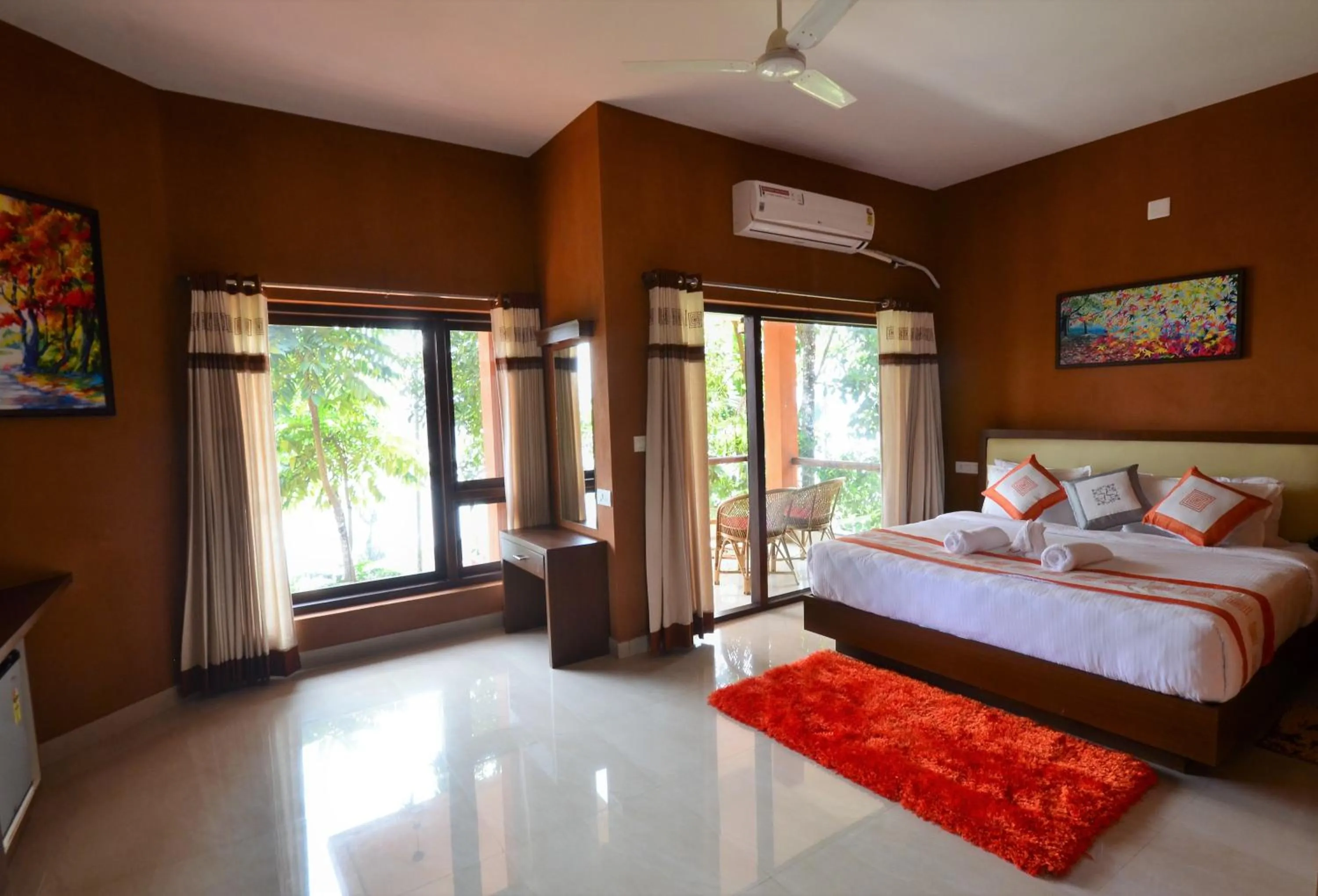 Bed in LakeRose Wayanad Resort