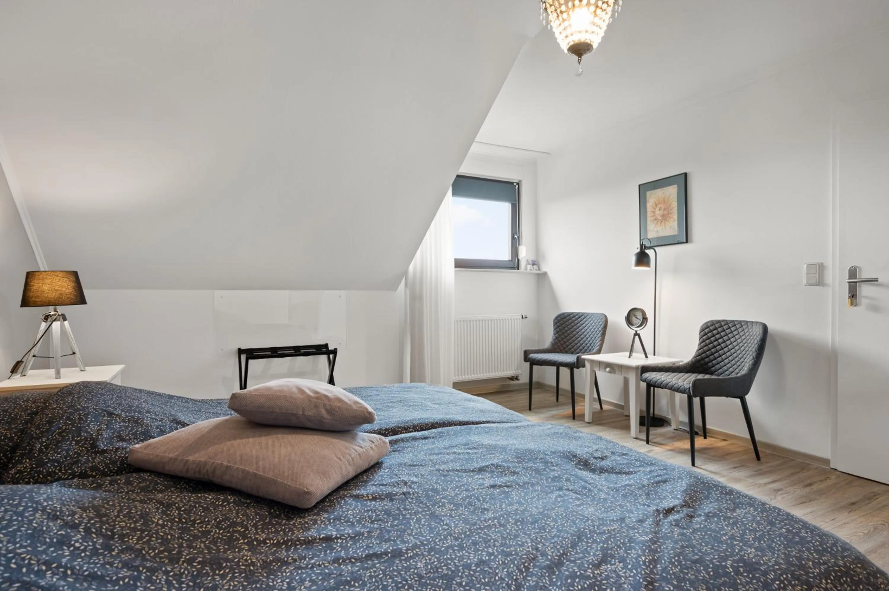 Seating area, Bed in Gästehaus Hoxel