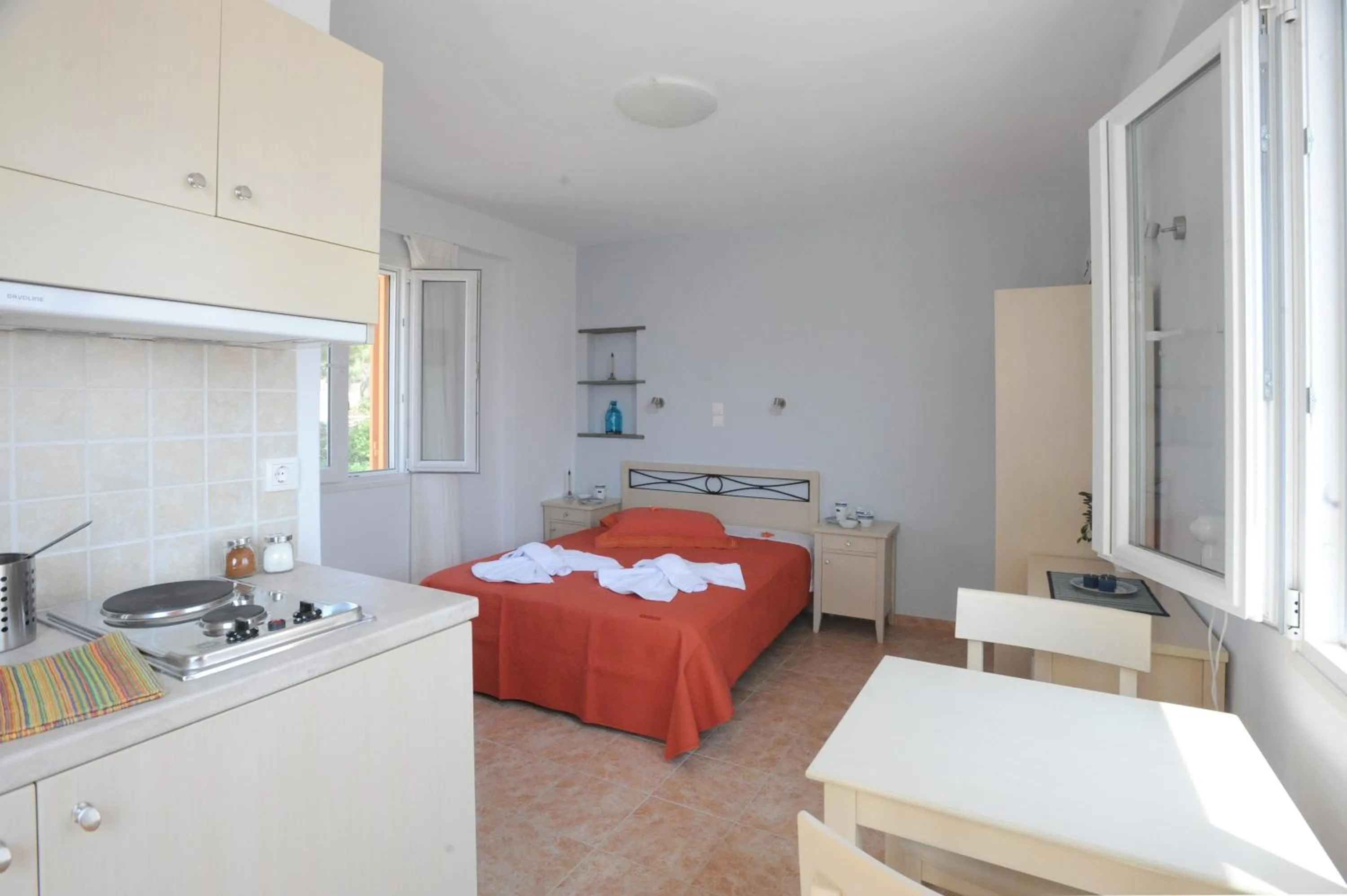 Bed in Aigaio Studios tinos