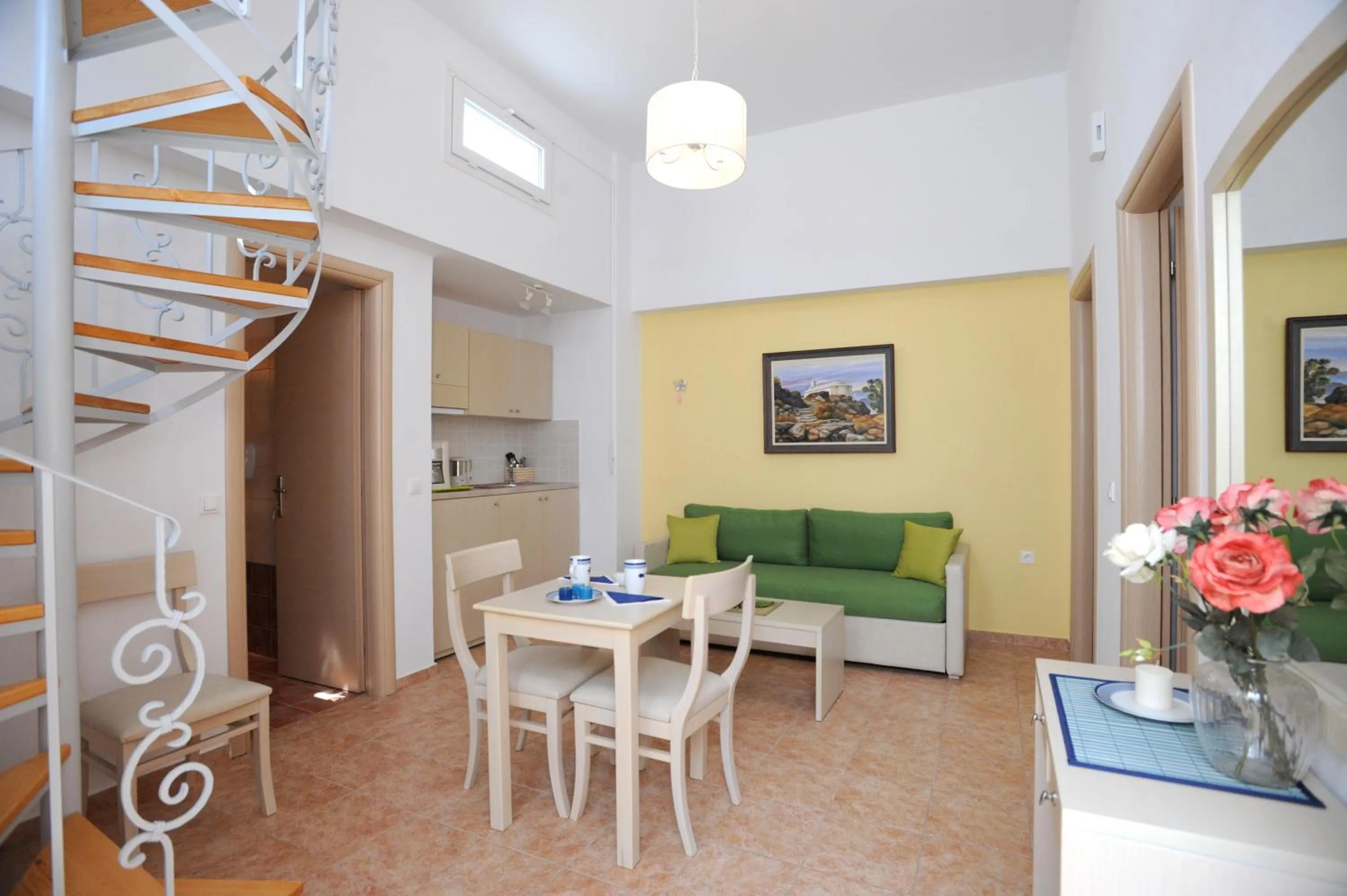 Seating area in Aigaio Studios tinos