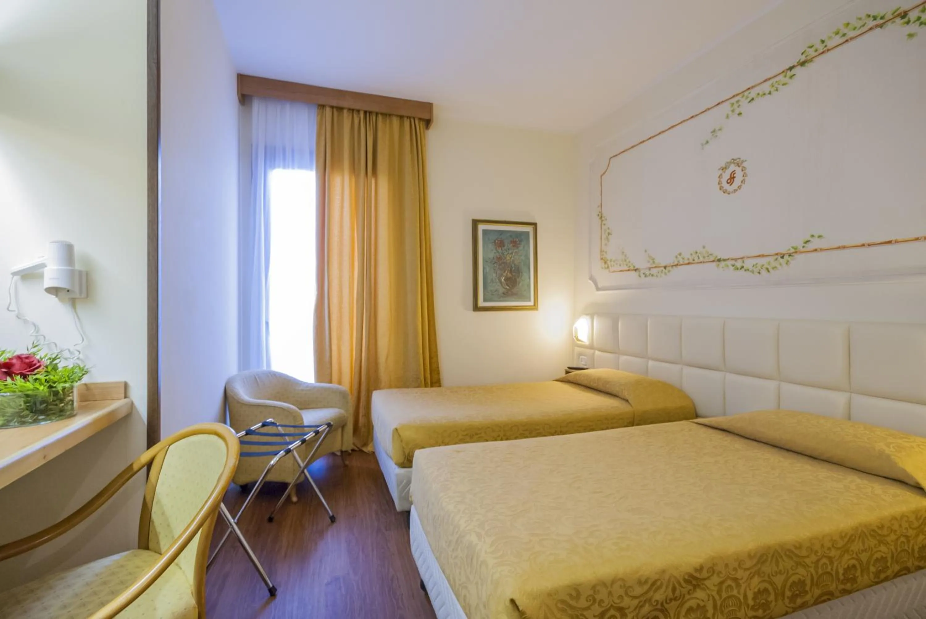 Decorative detail, Bed in Hotel Delta Florence