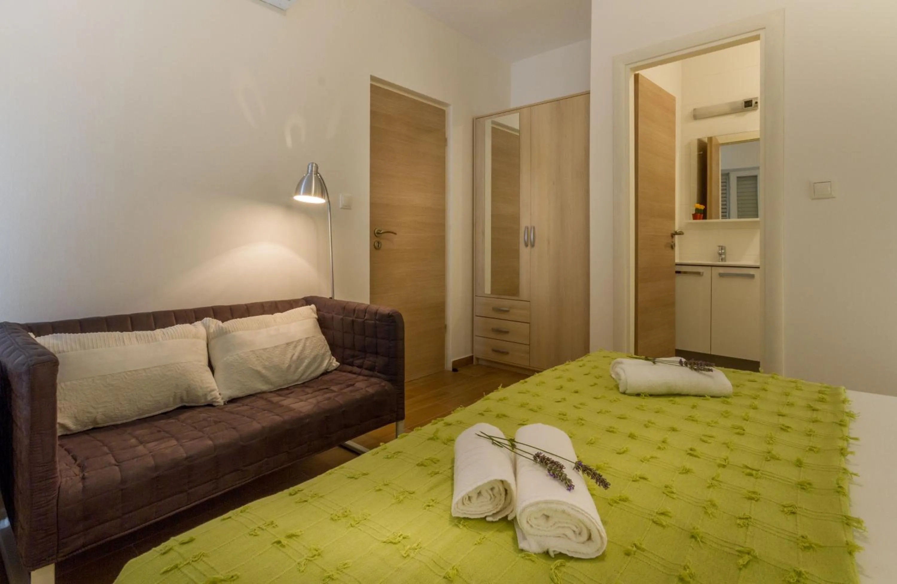 Bathroom, Bed in Apartments and Rooms Bonkan Hvar