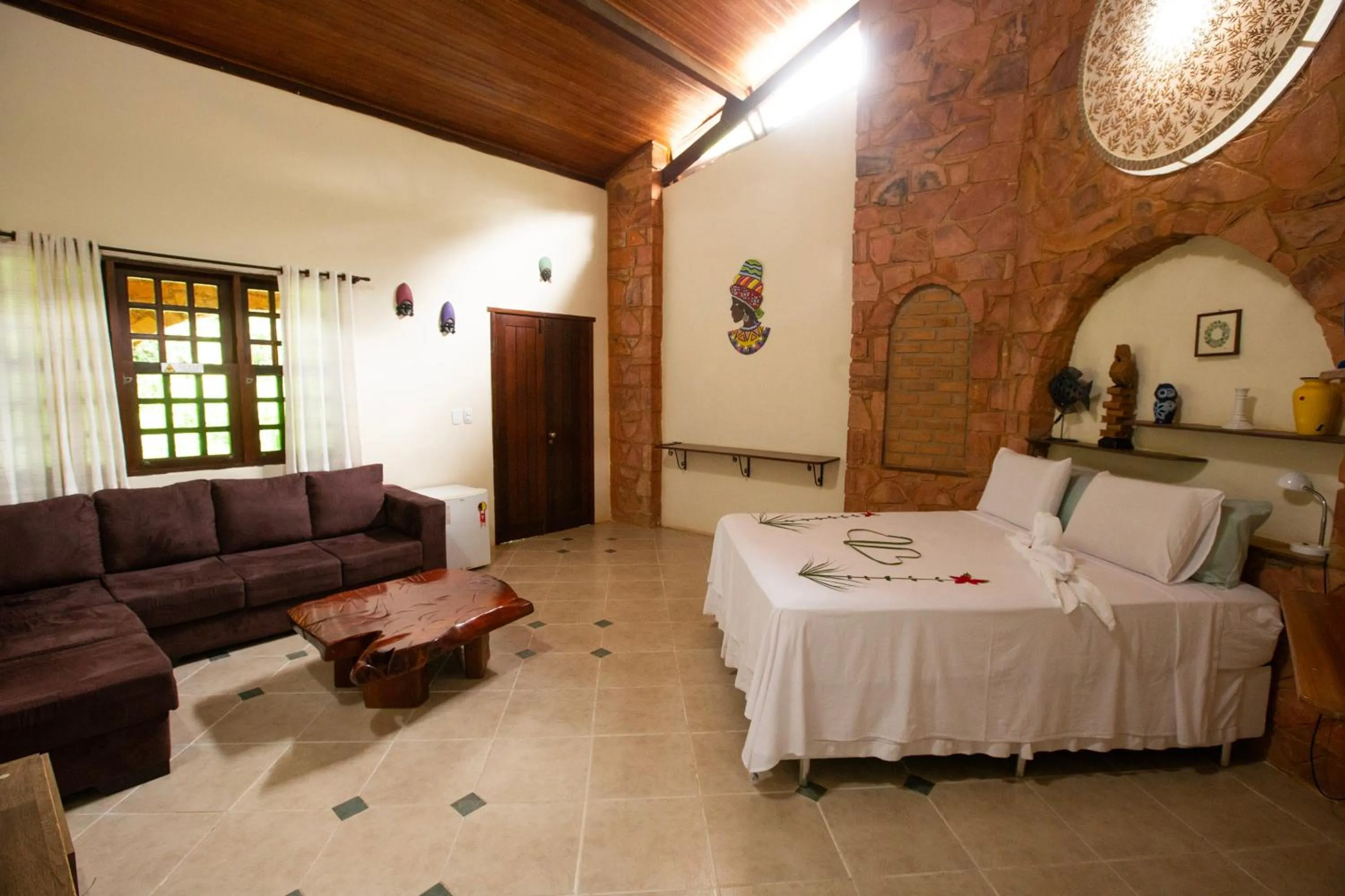 Bed in Pousada Canto No Bosque