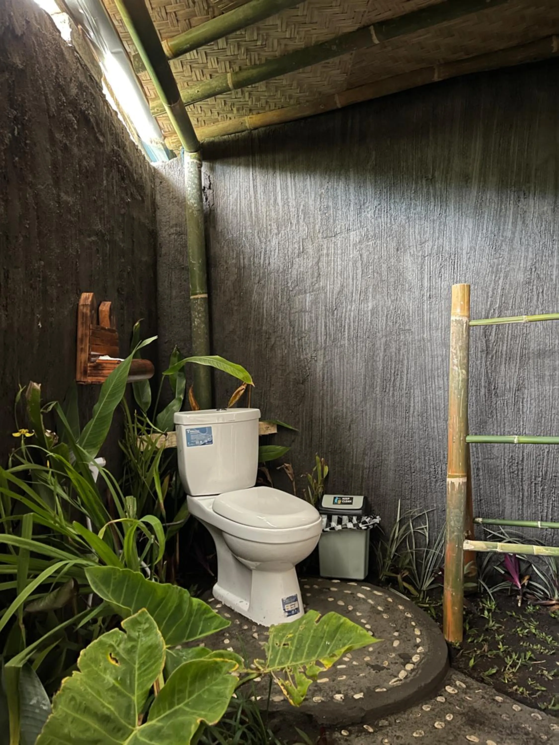 Bathroom in Batur Bamboo Cabin by ecommerceloka