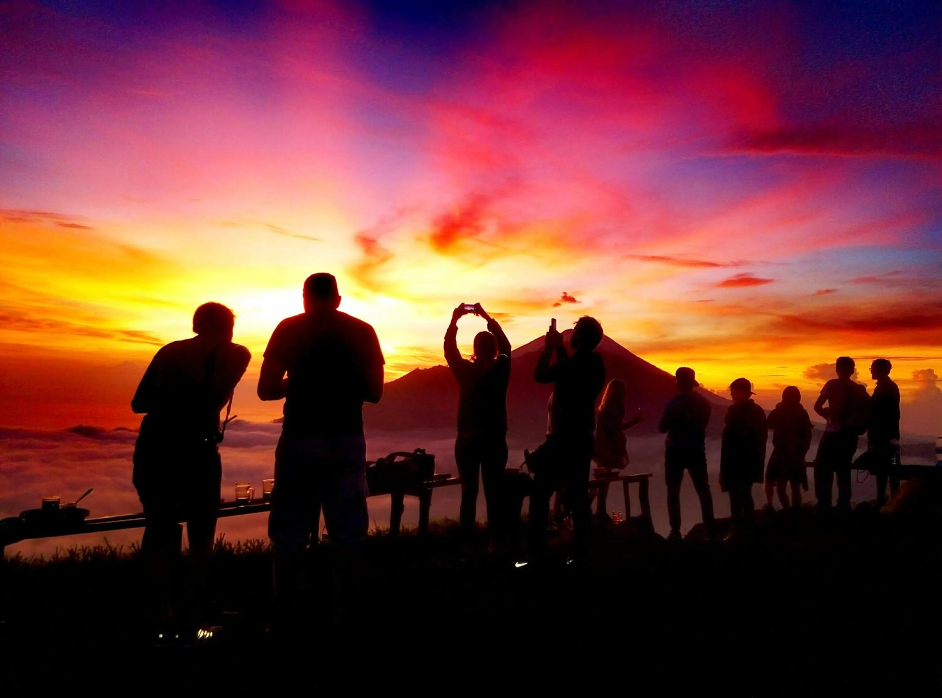 People in Batur Bamboo Cabin by ecommerceloka