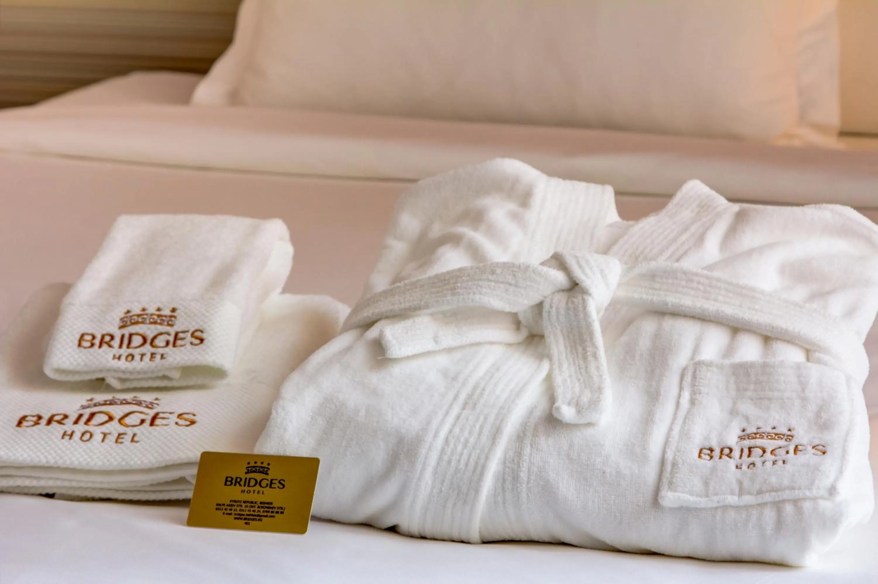 Bed in Hotel Bridges Bishkek