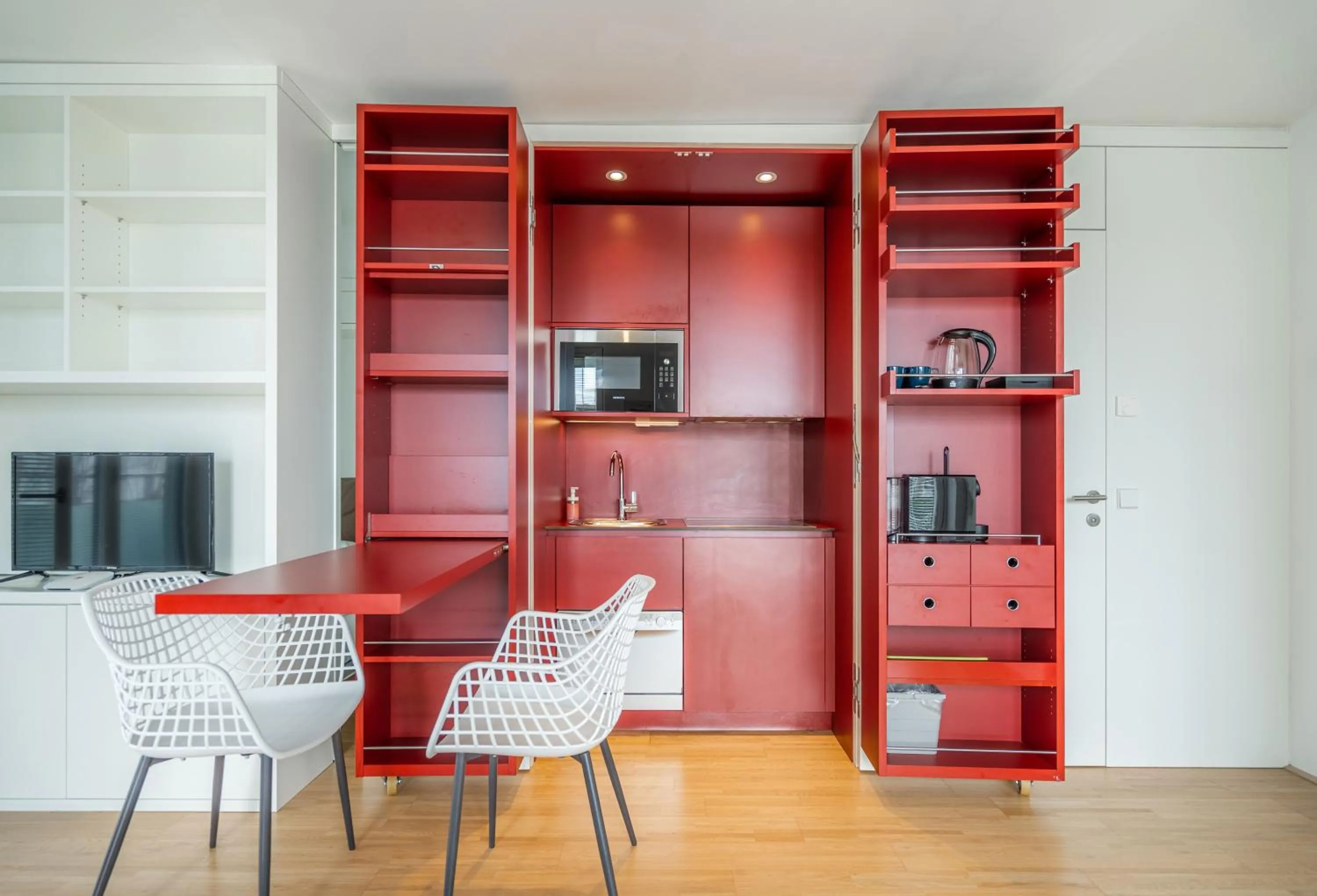 Kitchen or kitchenette in easy-flat Grüner Prater - Balcony Apartments near Metro