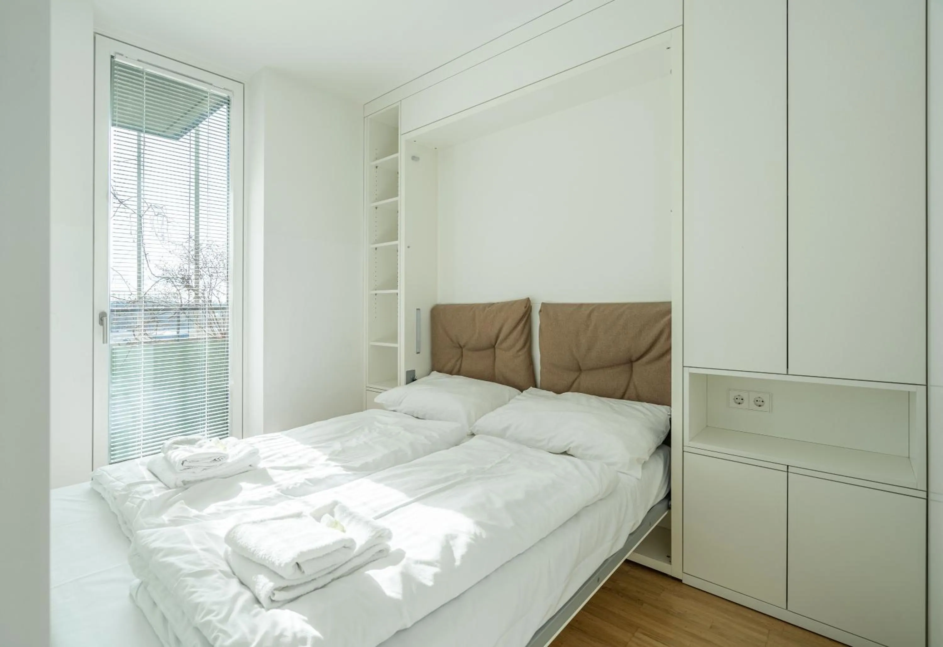 Bedroom, Bed in easy-flat Grüner Prater - Balcony Apartments near Metro