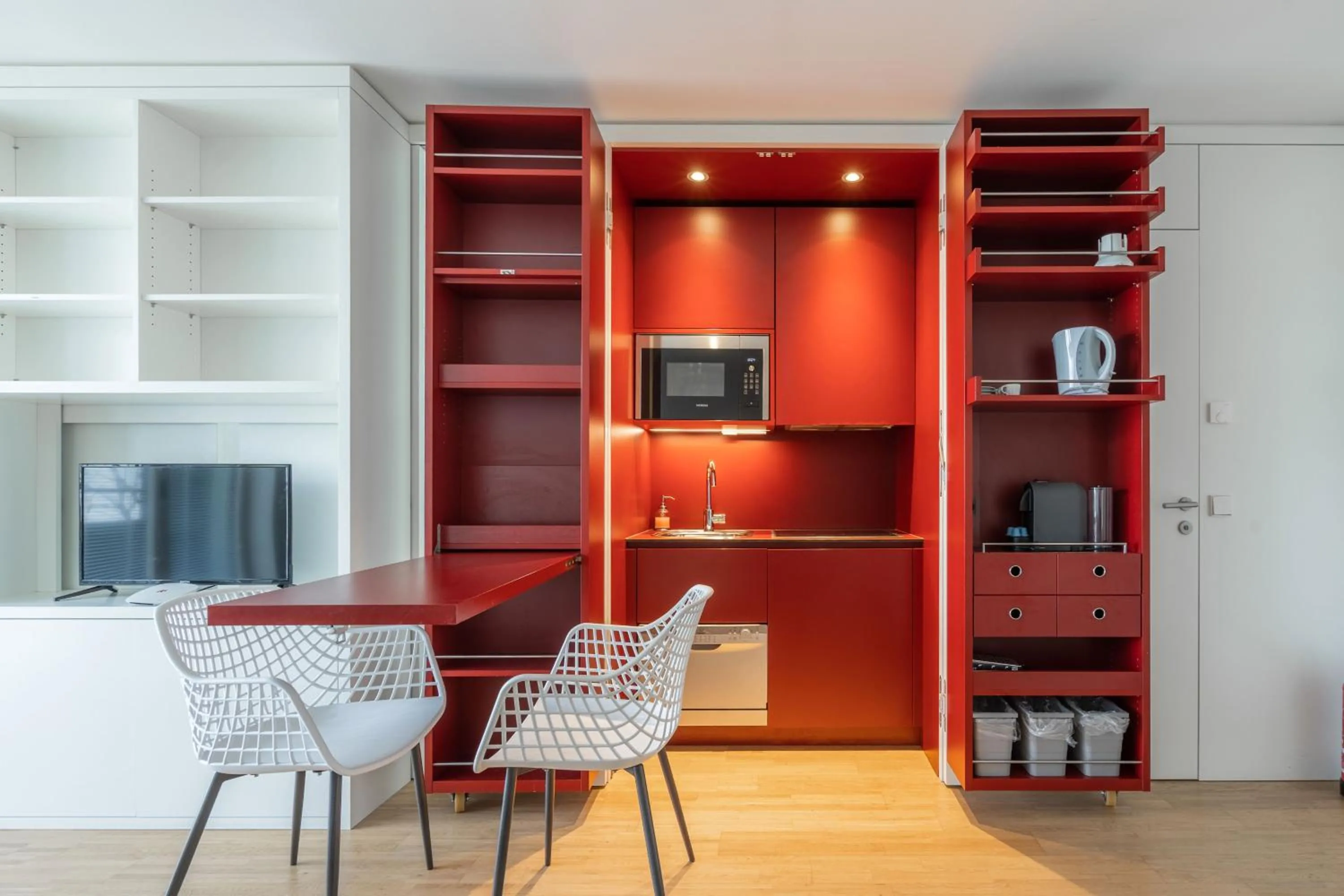 Kitchen or kitchenette in easy-flat Grüner Prater - Balcony Apartments near Metro