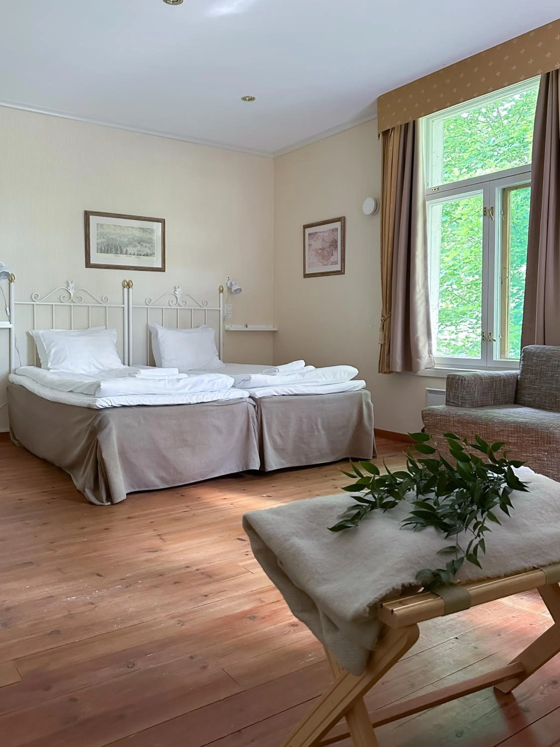 View (from property/room), Bed in Mustion Linna / Svartå Manor