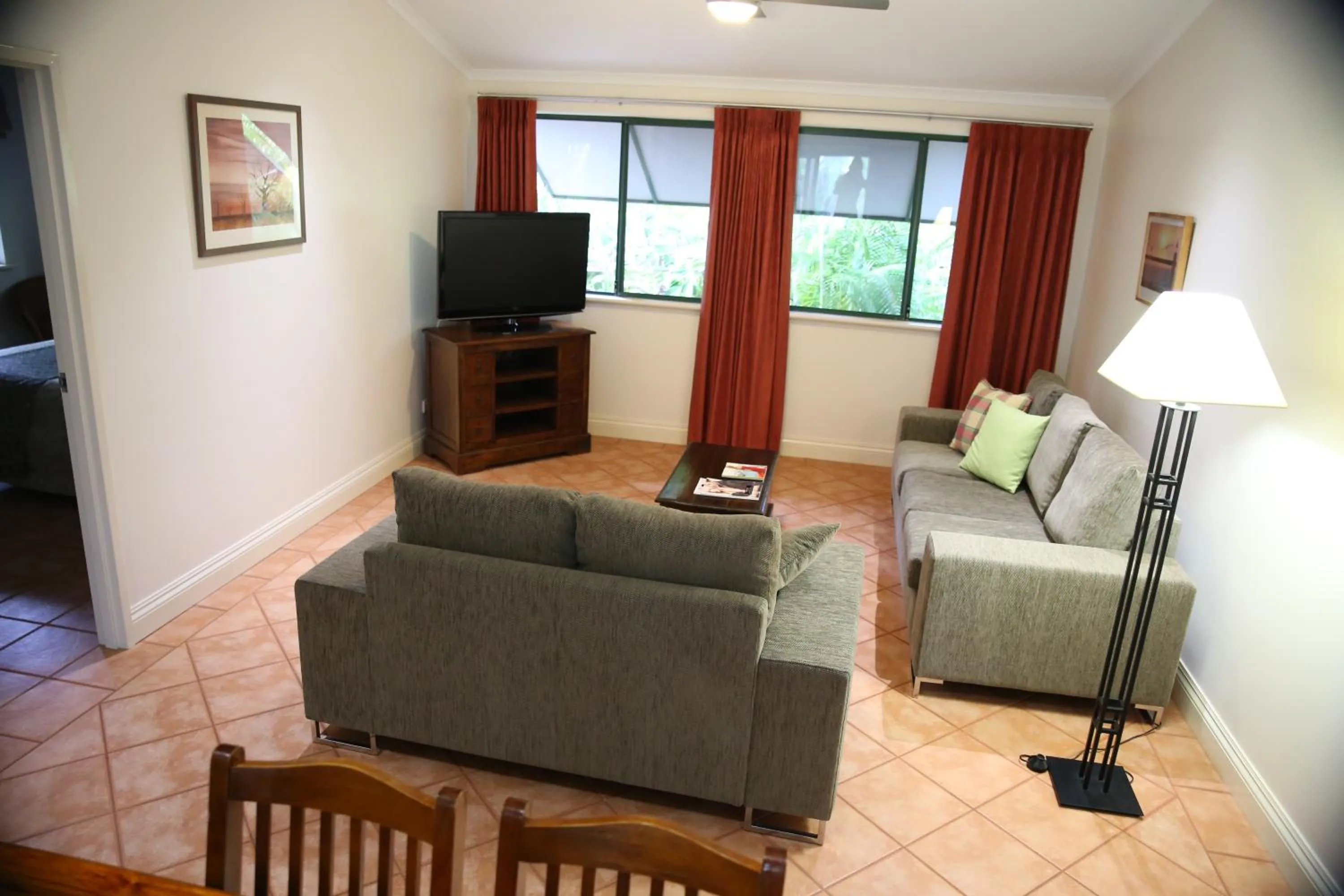 Living room in Cocos Beach Bungalows