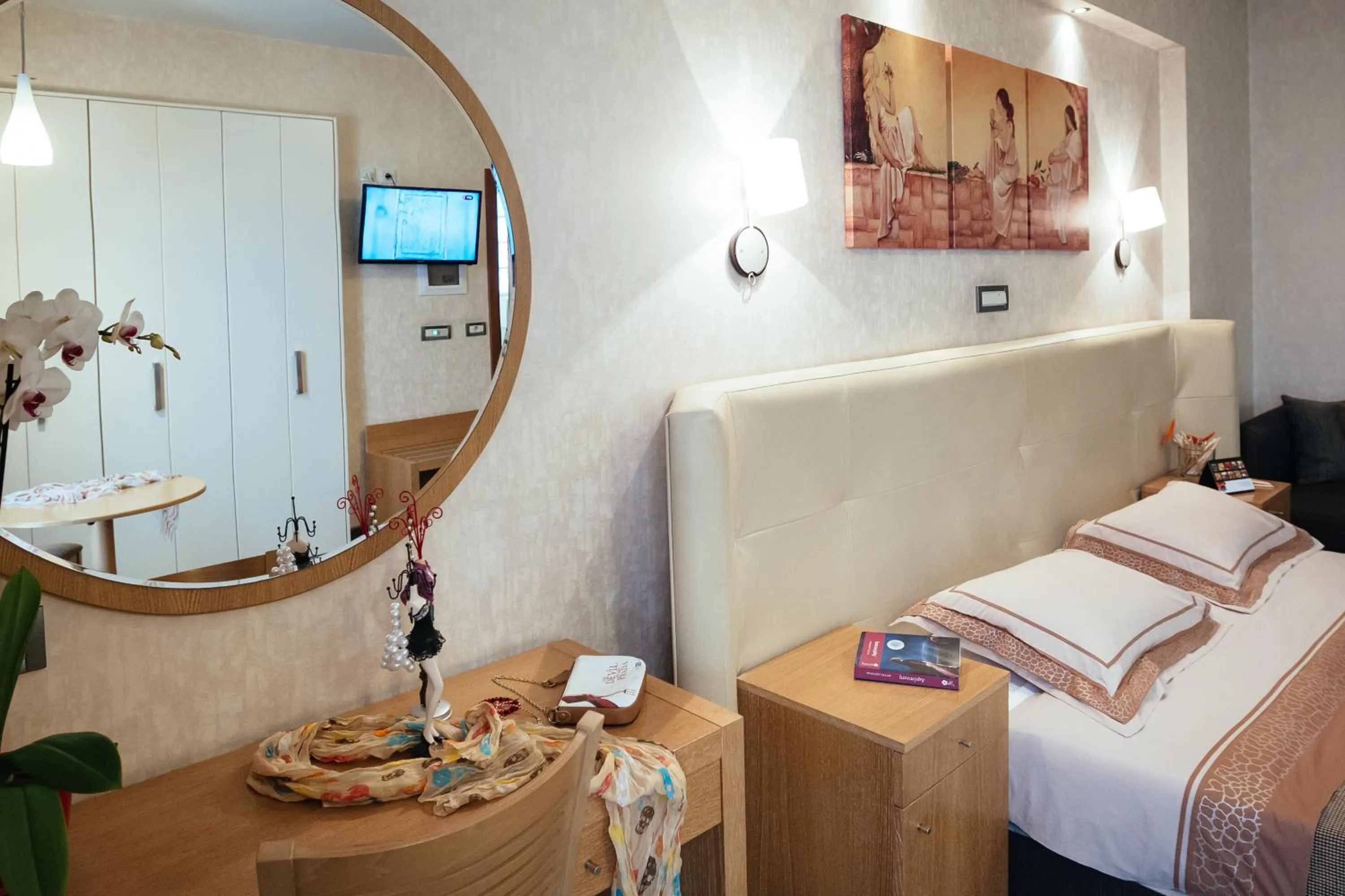 Decorative detail, Bed in Alexandros Boutique Hotel