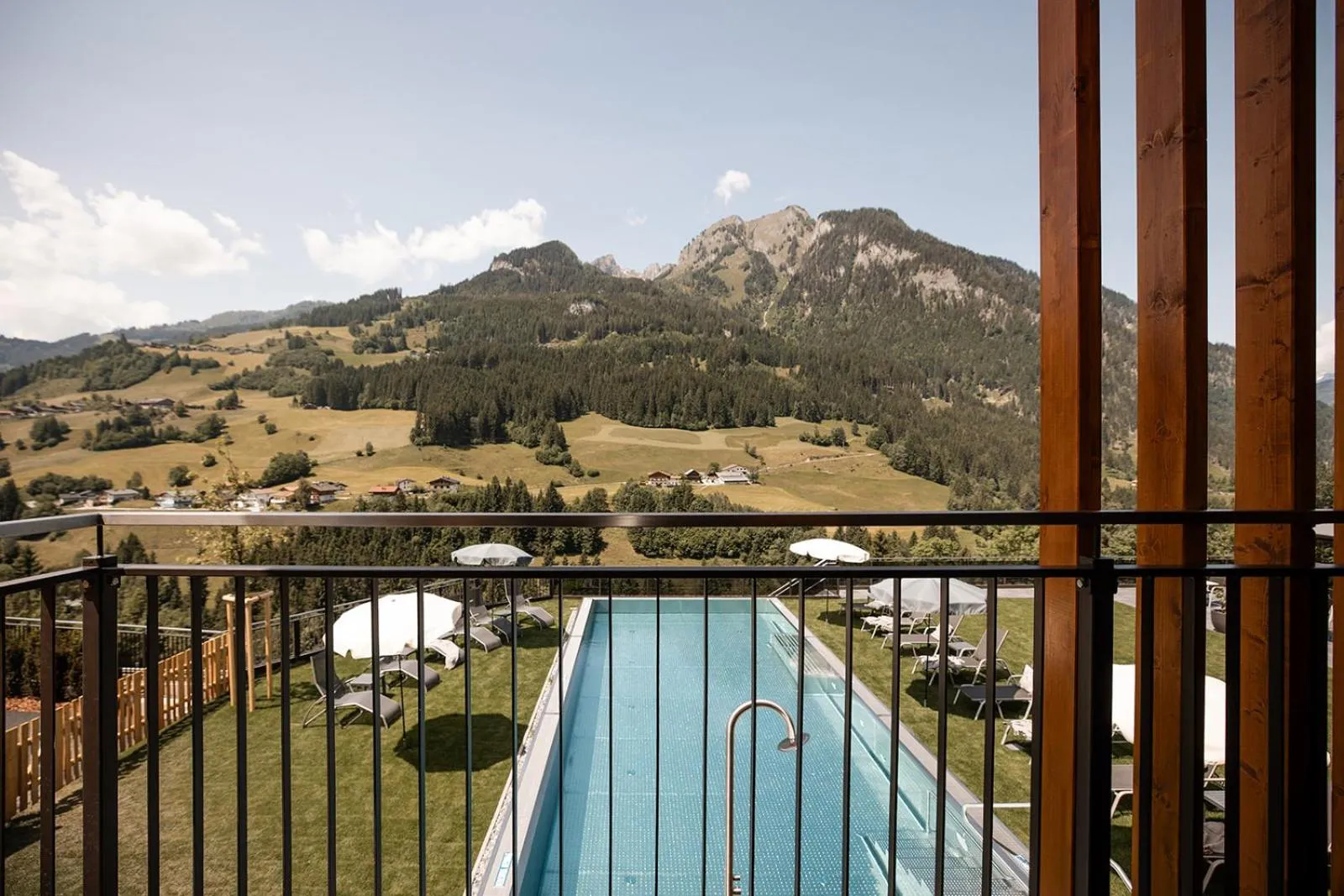 Pool view in Hotel Dorfer