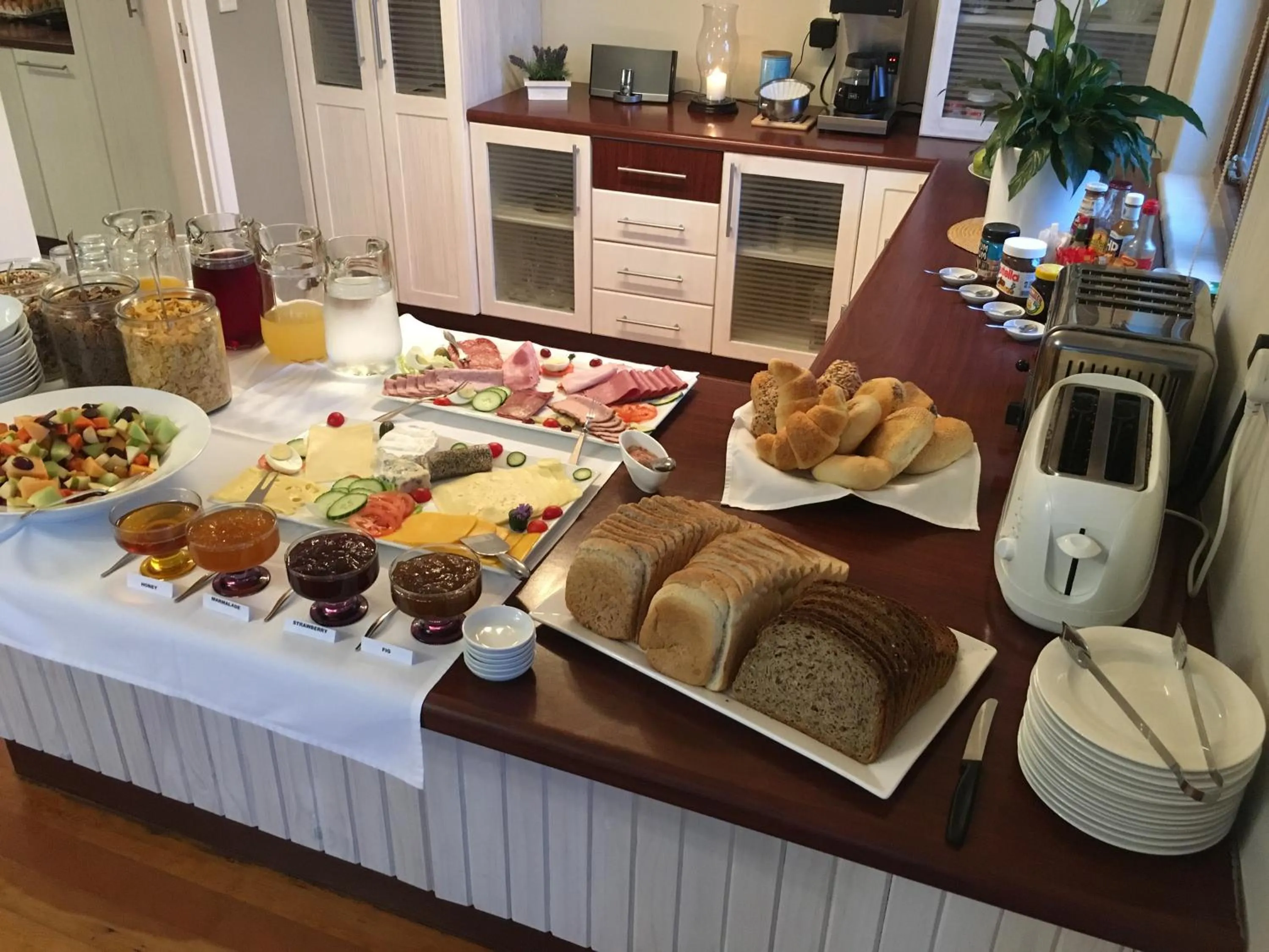 Continental breakfast in Cornerstone Guesthouse