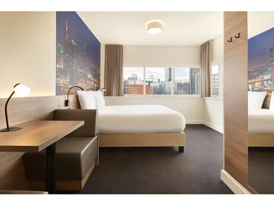 View (from property/room), Bed in Rotterdam Teleport Hotel View (from property/room), Bed in Rotterdam Teleport Hotel