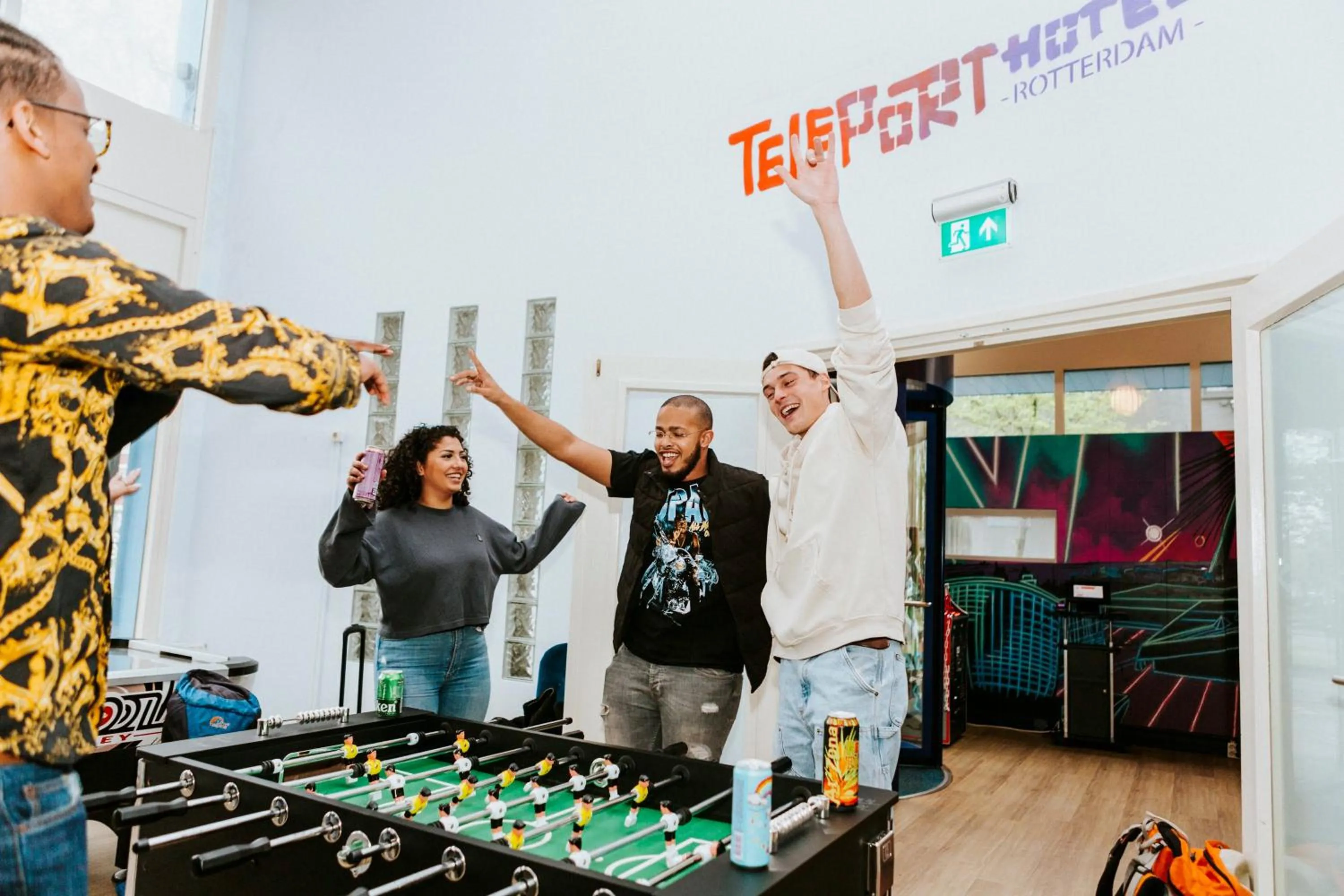 People in Rotterdam Teleport Hotel