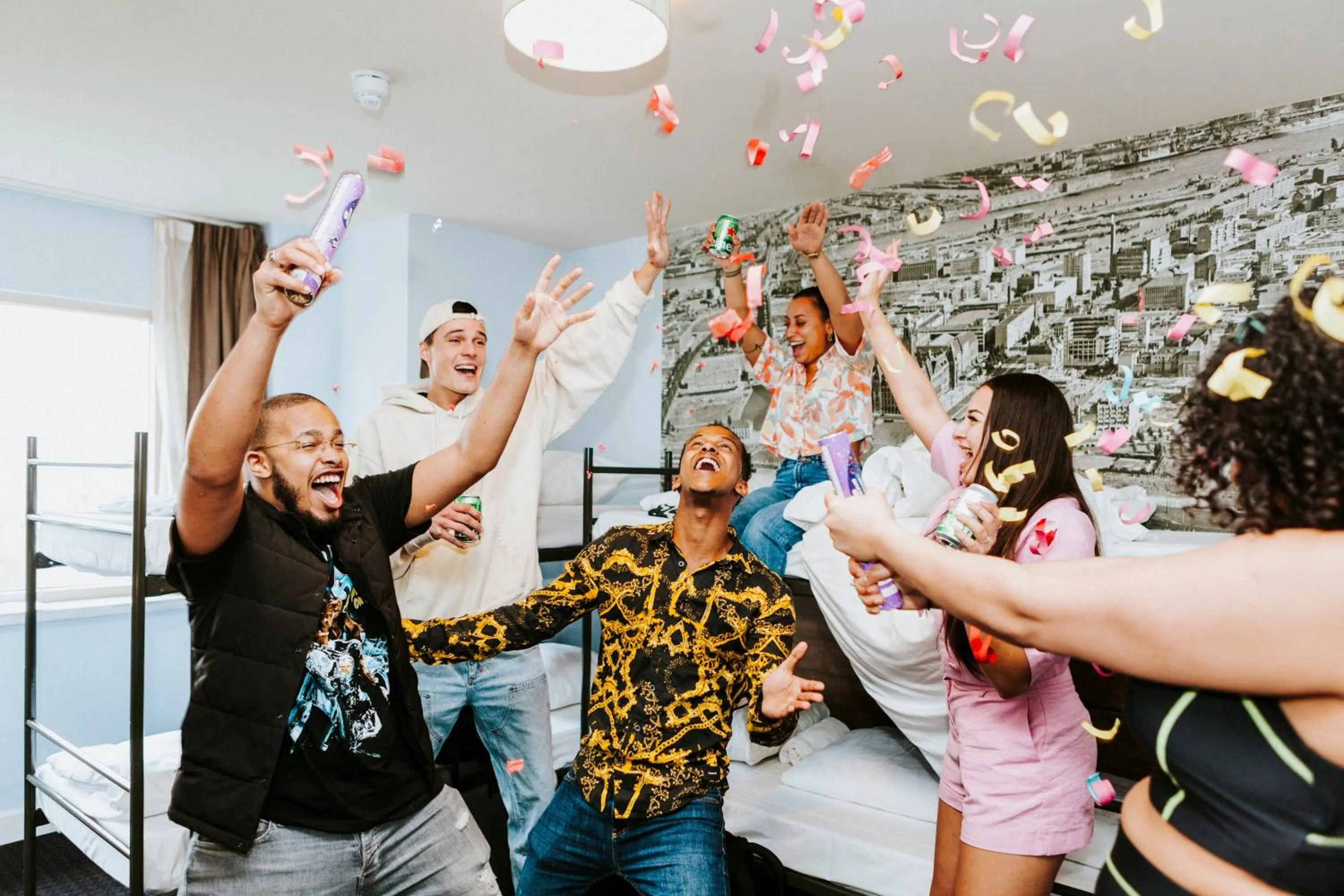 People in Rotterdam Teleport Hotel