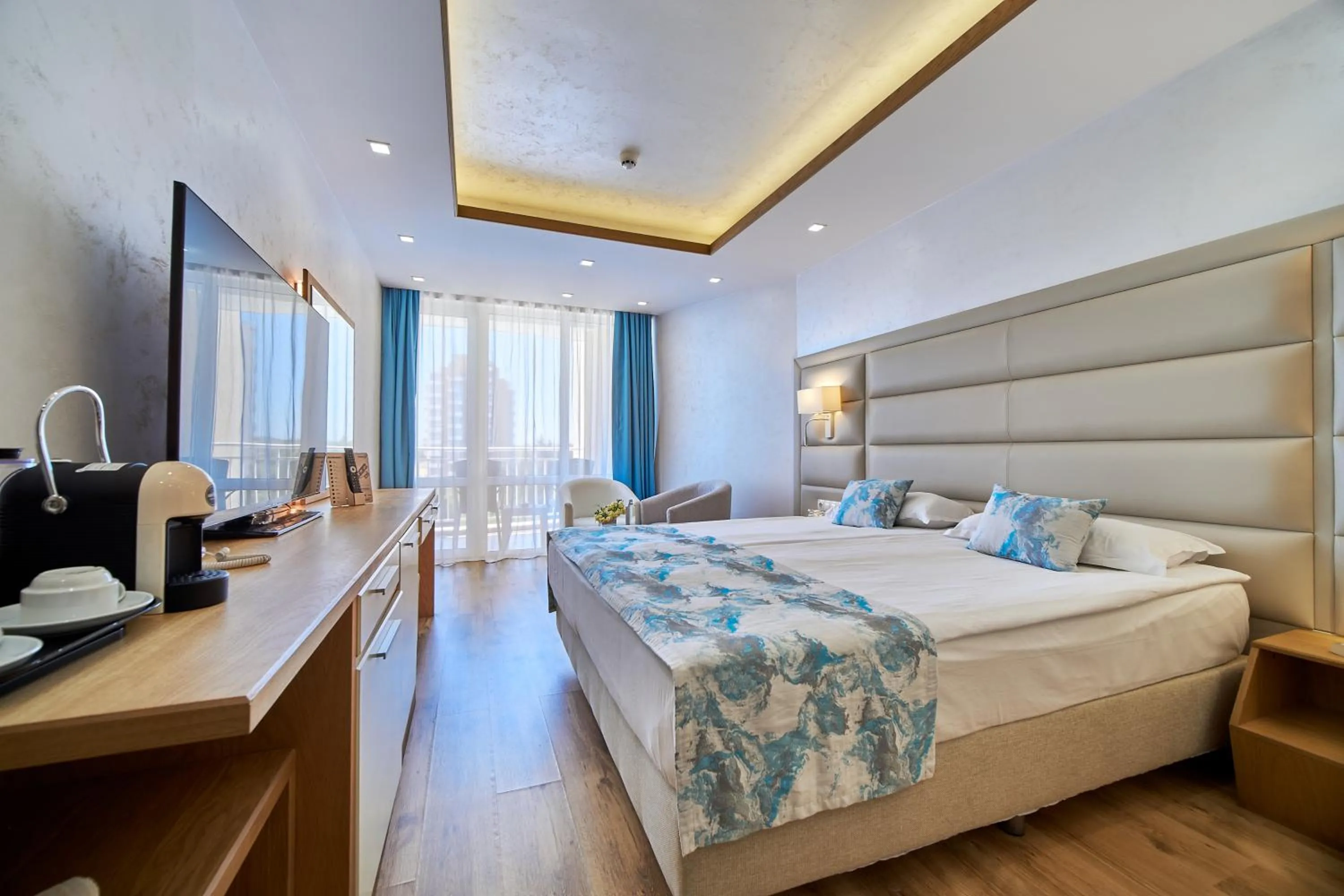 Bedroom, Bed in Bilyana Beach Hotel- Adults only