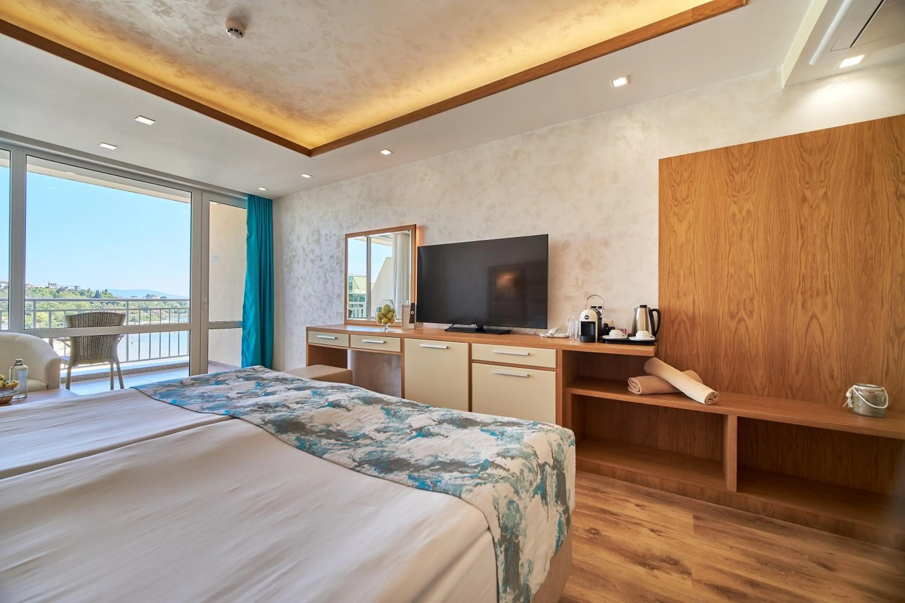 Bedroom, Bed in Bilyana Beach Hotel- Adults only