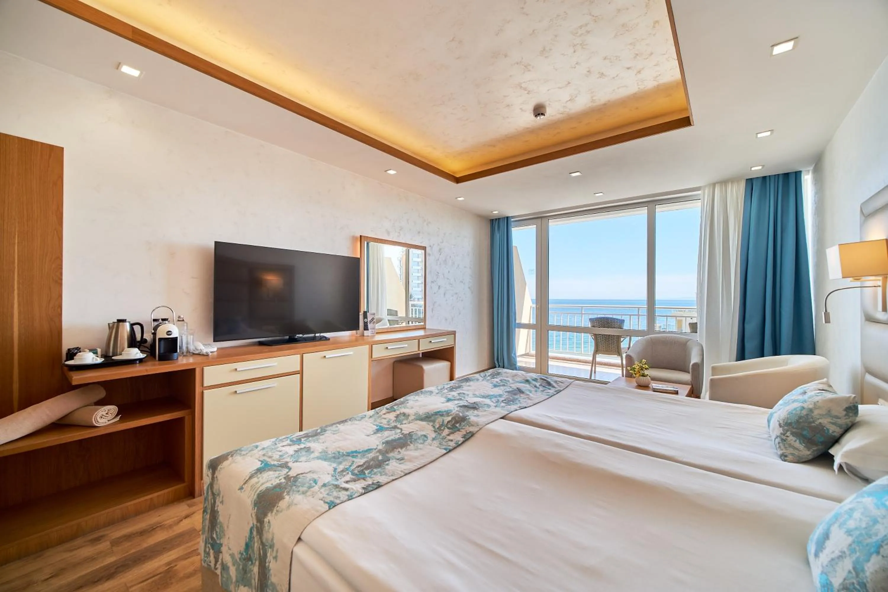 Bedroom, Bed in Bilyana Beach Hotel- Adults only