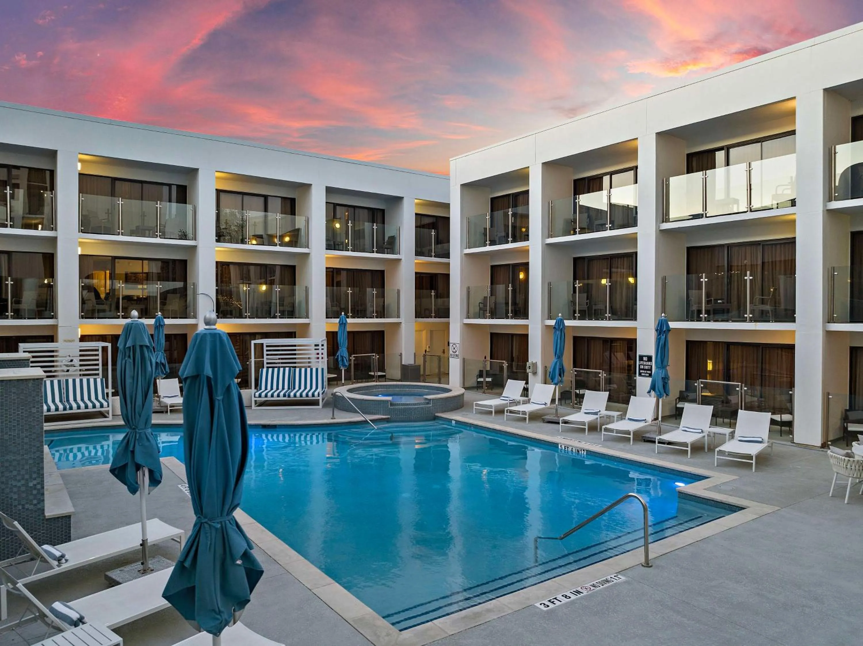 Pool view in Hilton College Station & Conference Center