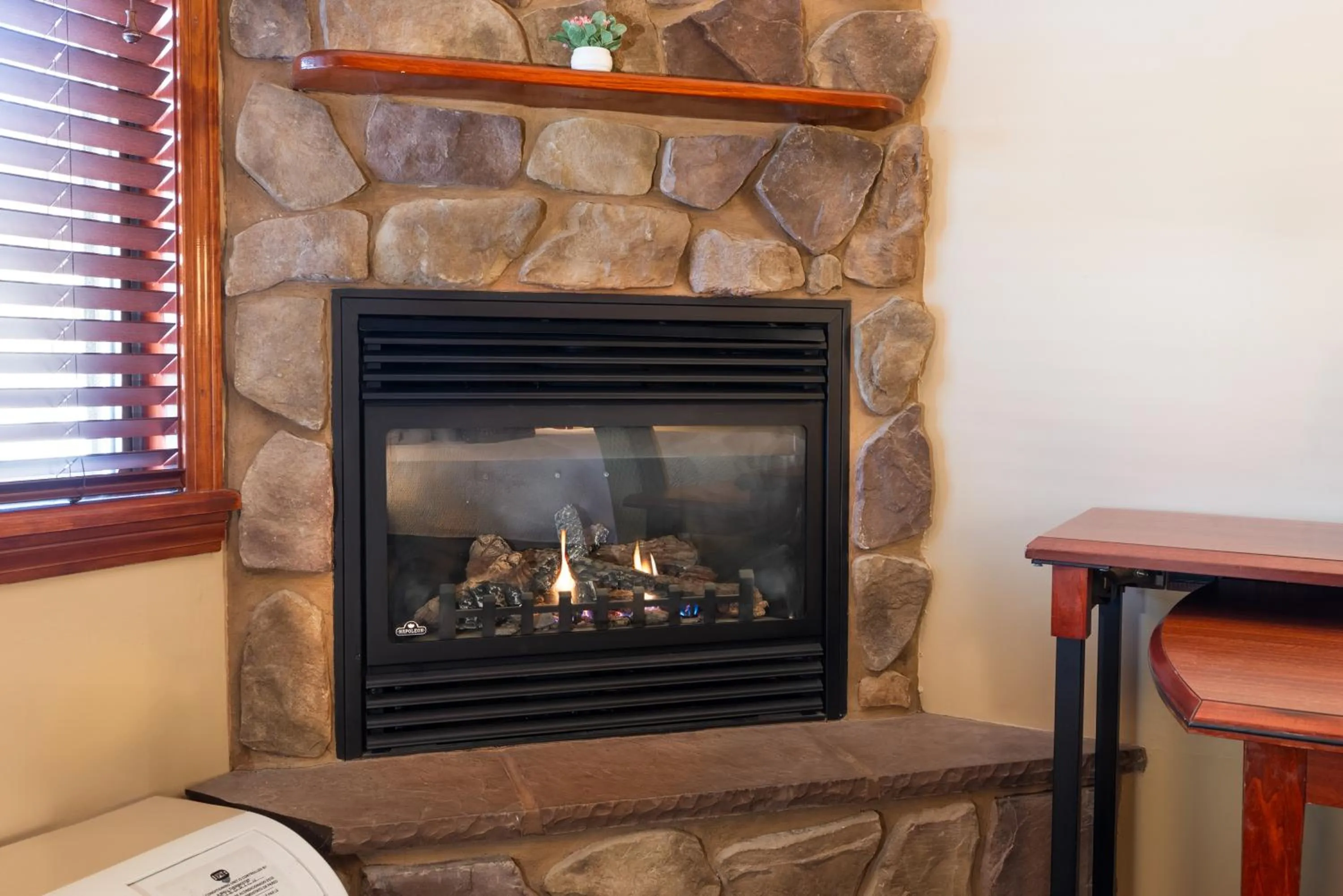 fireplace in Fireside Inn & Suites West Lebanon