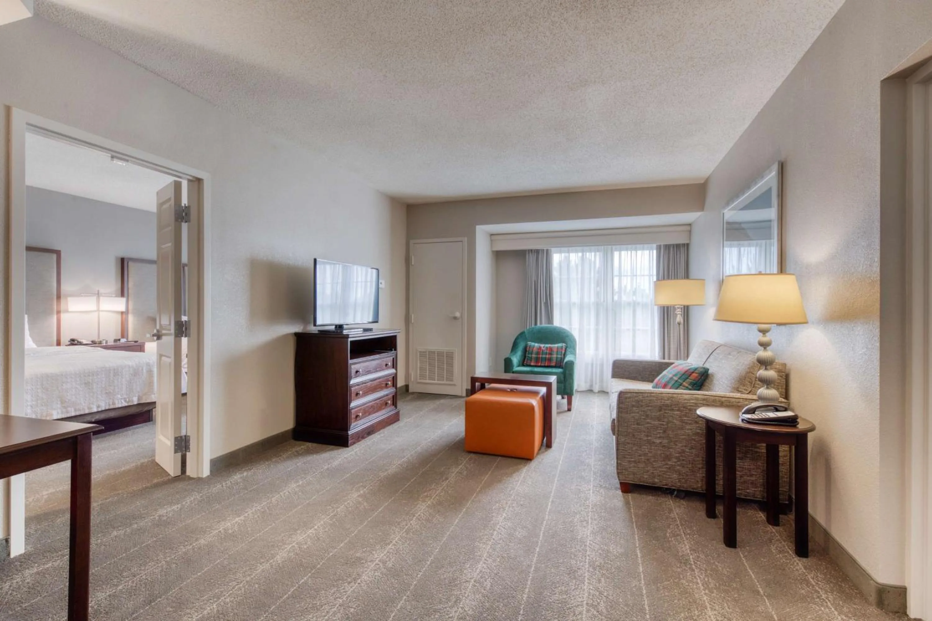 Living room, Bed in Homewood Suites by Hilton Olmsted Village