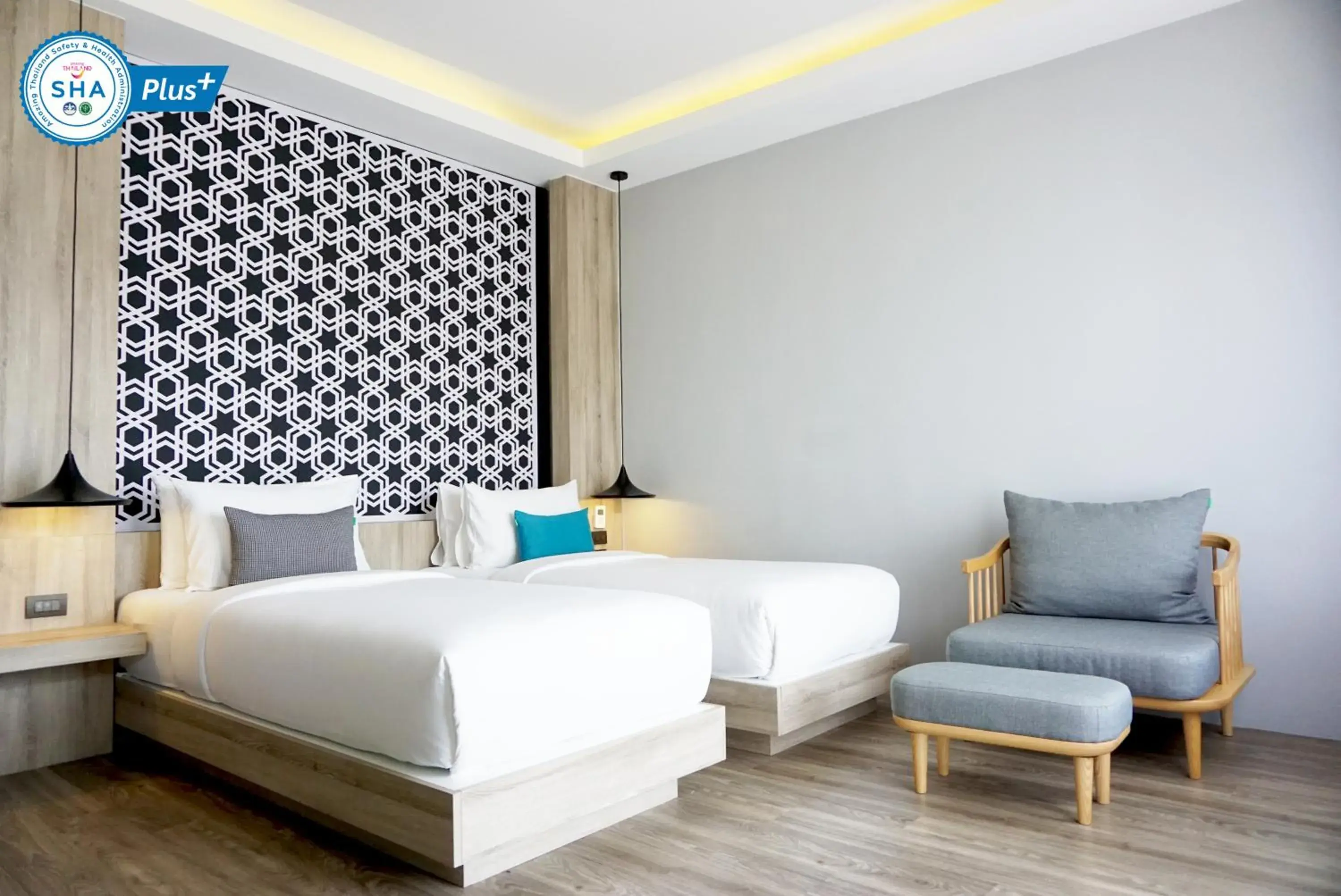 Deluxe Twin Room with Mountain View in The Lake Chalong Hotel SHA Plus Deluxe Twin Room with Mountain View in The Lake Chalong Hotel SHA Plus