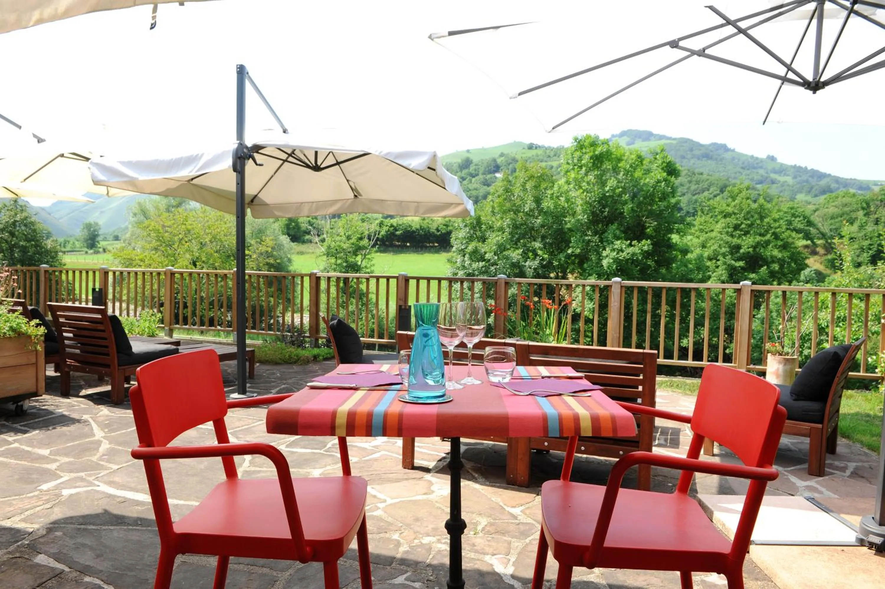 Patio in Logis Hotel Xoko-Goxoa