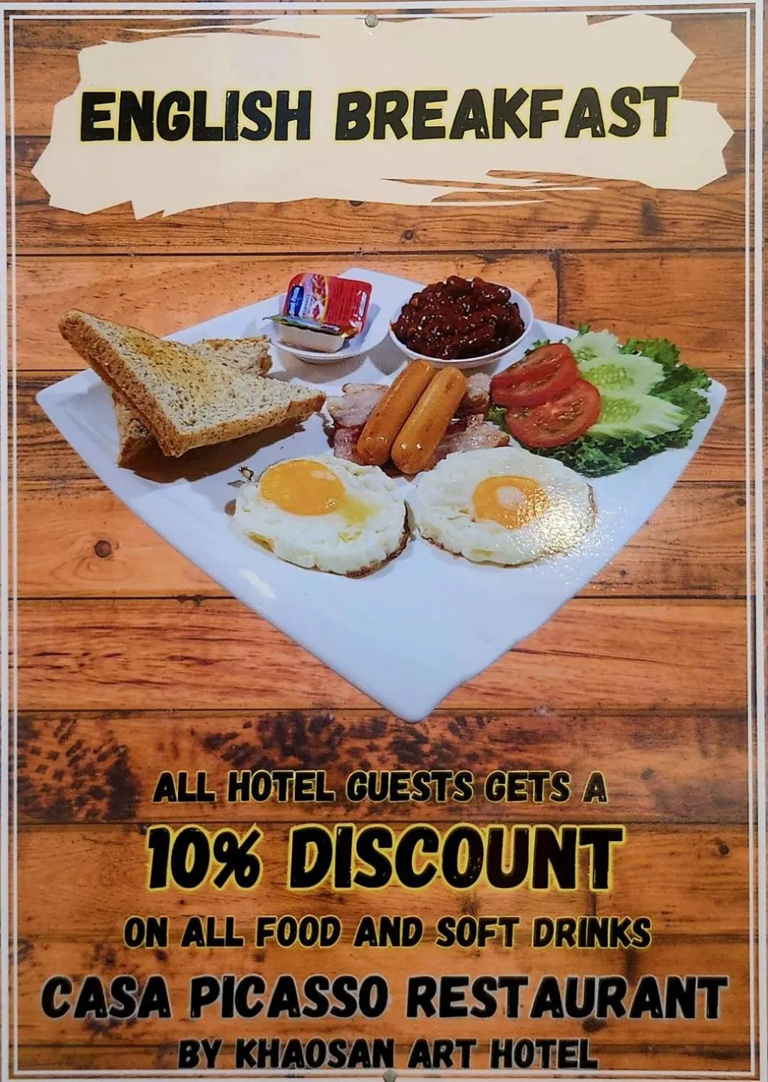 English/Irish breakfast in Khaosan Art Hotel