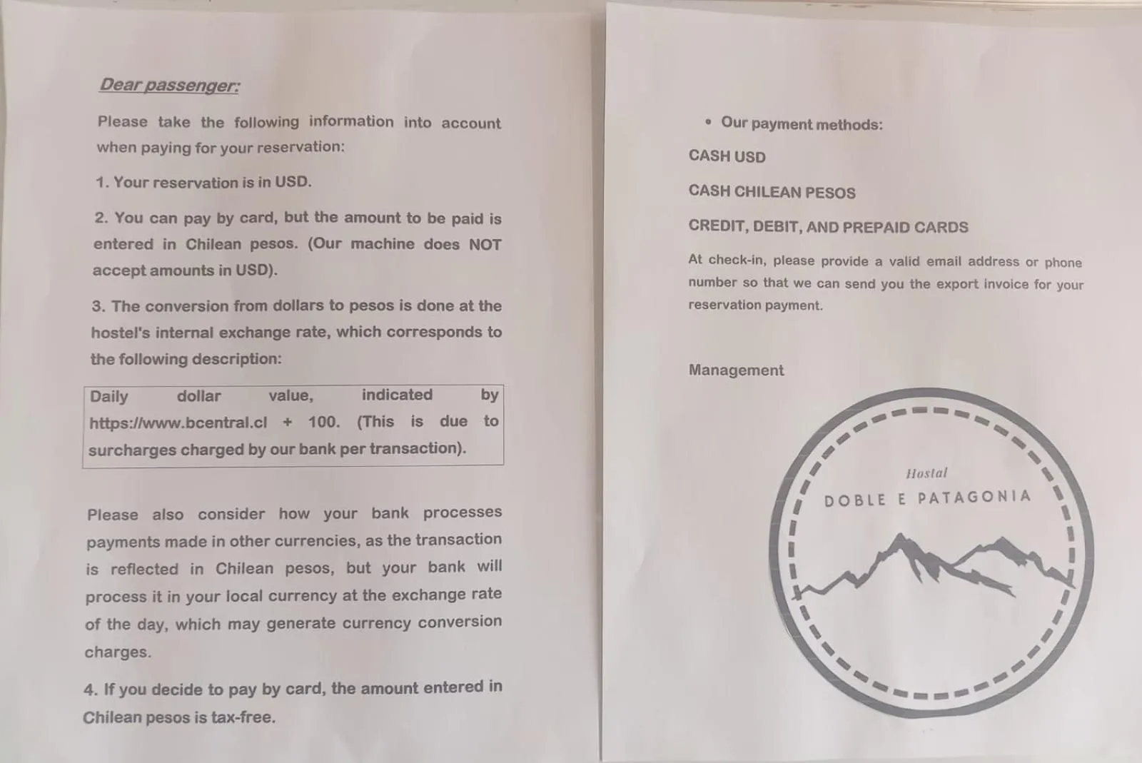 Lobby or reception in Hostal Doble E Patagonia