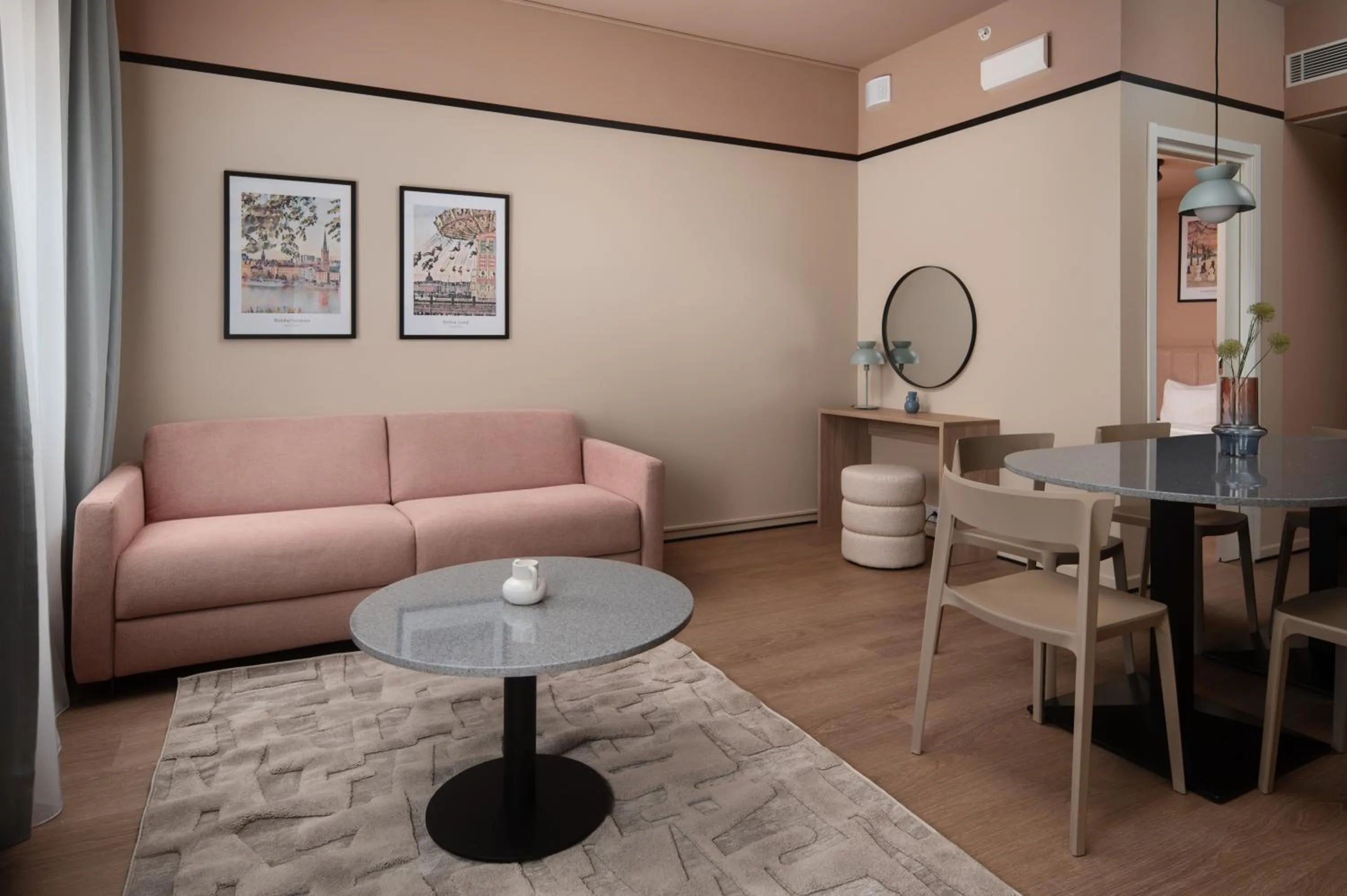 Living room in Sky Hotel Apartments, Stockholm