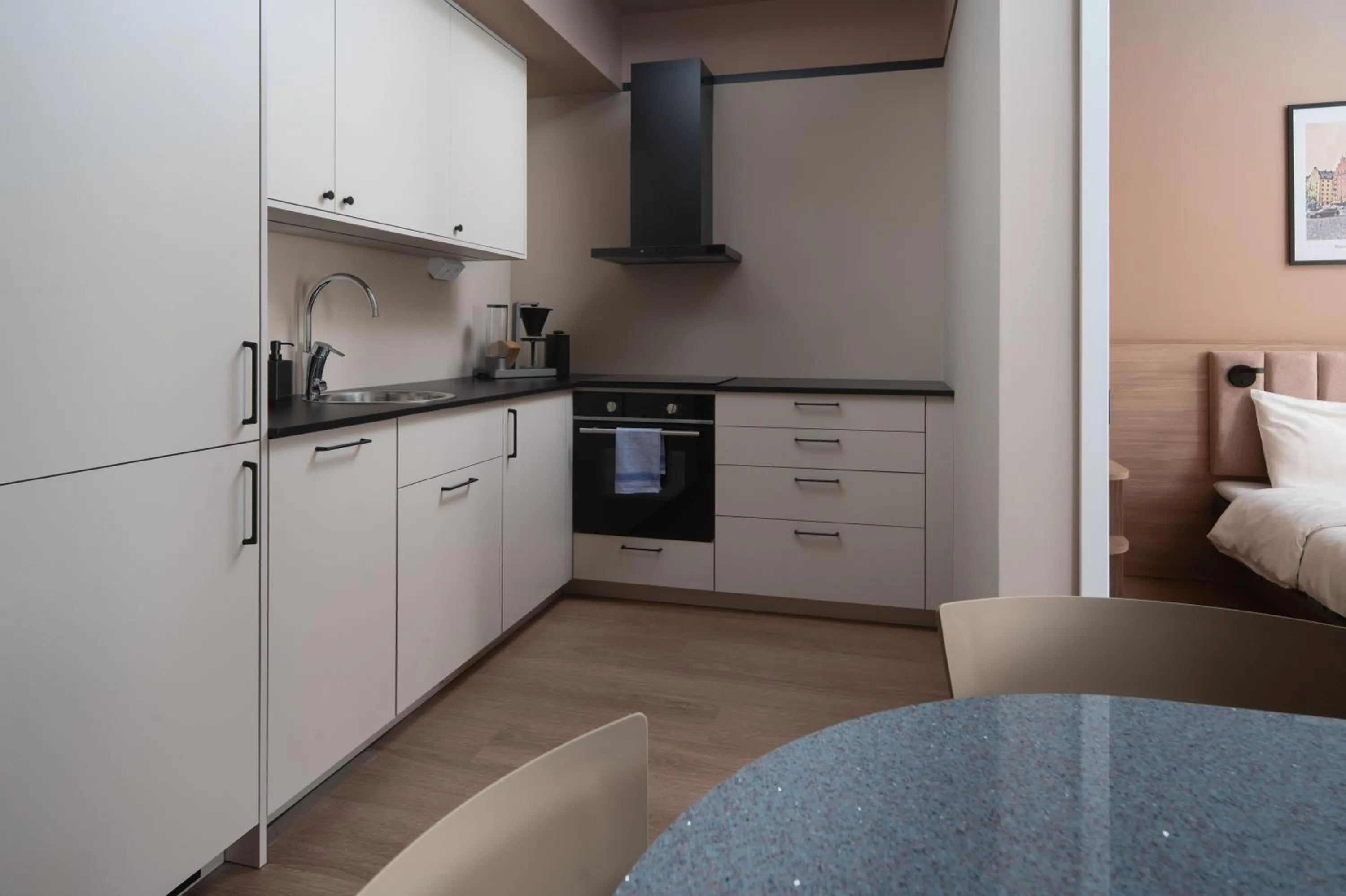 Bed in Sky Hotel Apartments, Stockholm