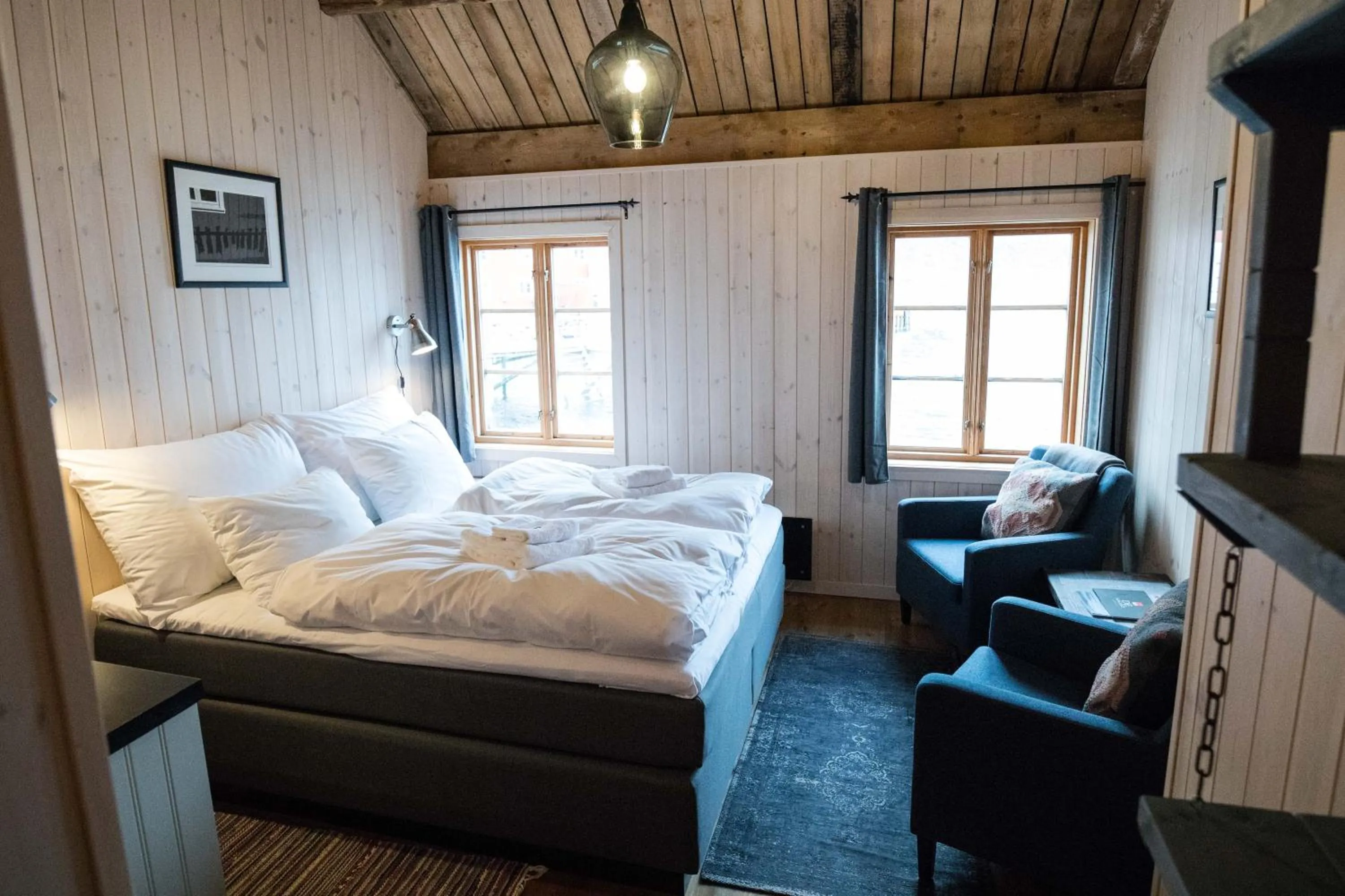 View (from property/room), Bed in Reine Rorbuer - by Classic Norway Hotels