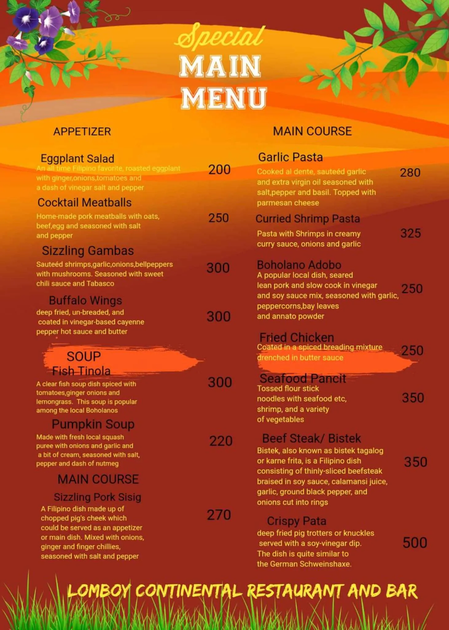 Restaurant/places to eat in Rene's Resort