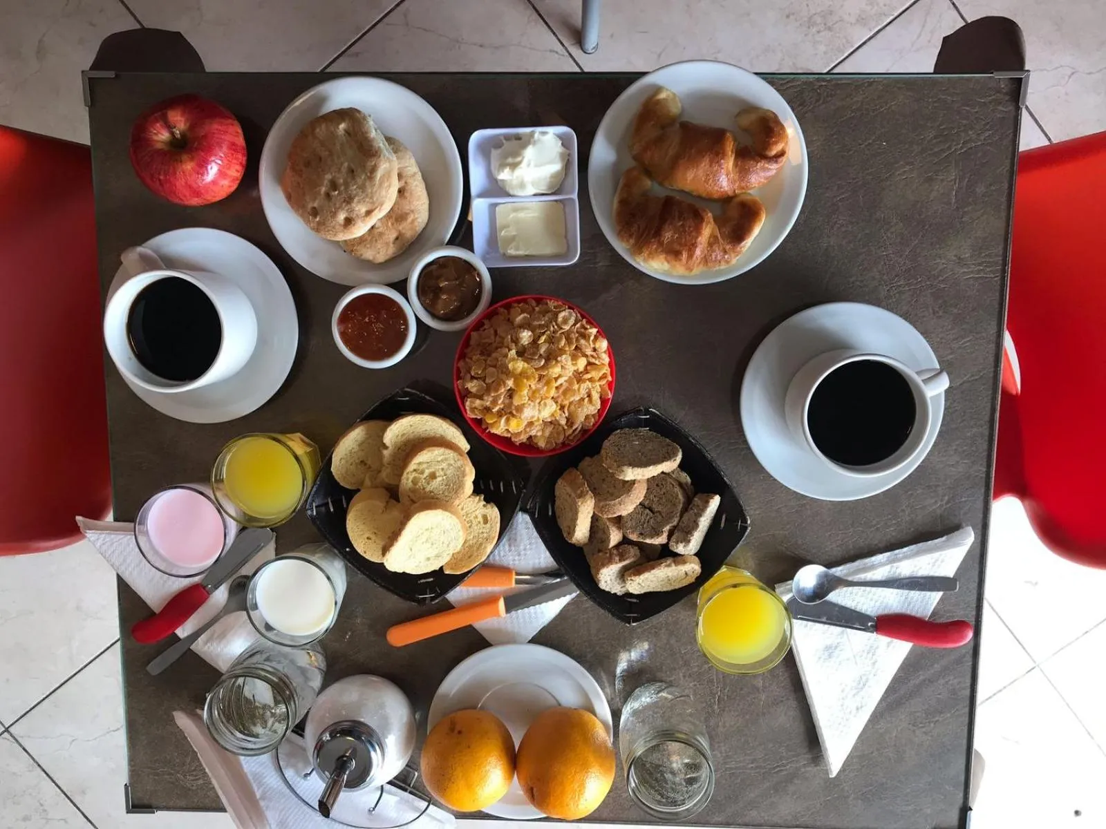 American breakfast in Hotel Francia