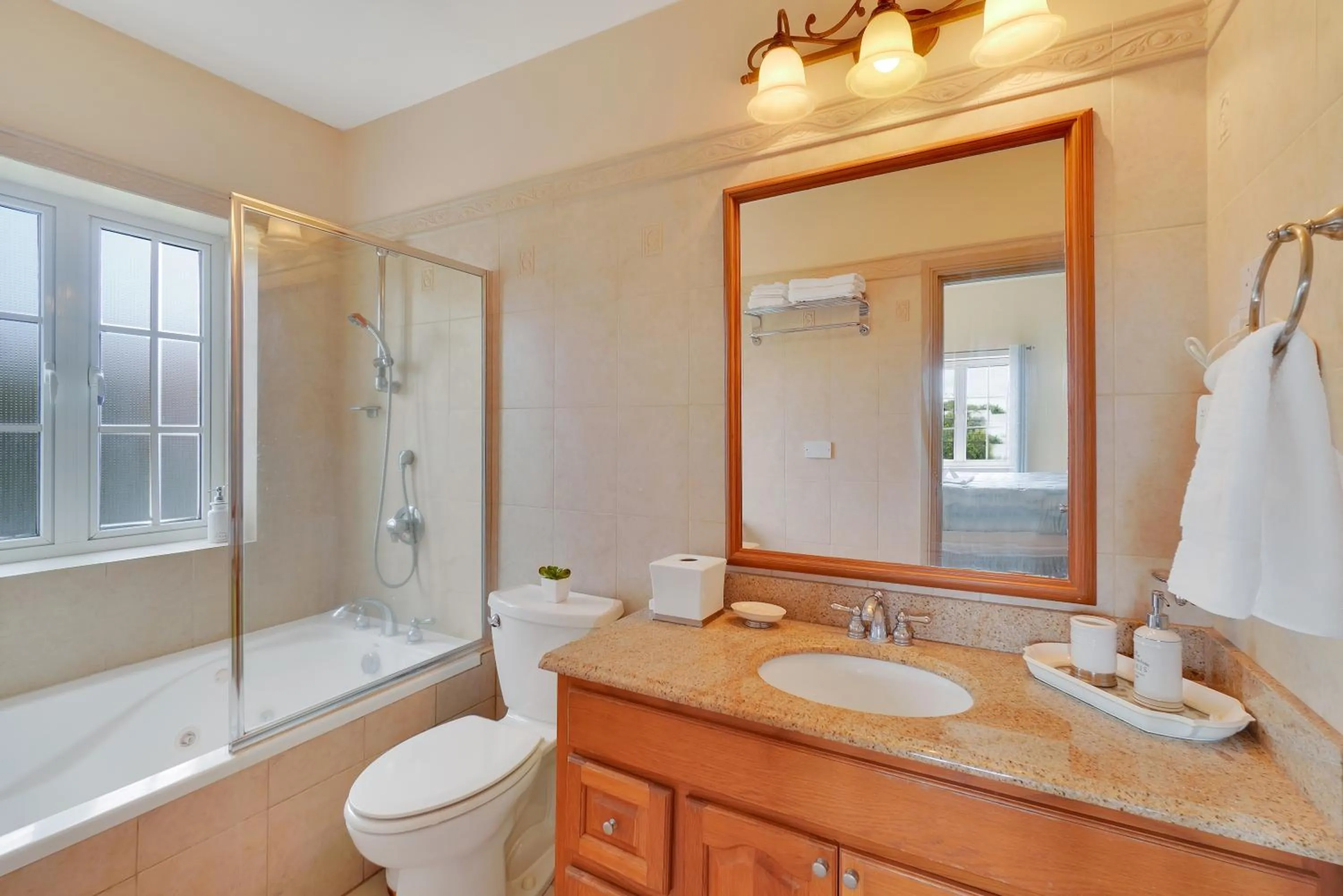 Shower in Mandela Court Suites Grenada