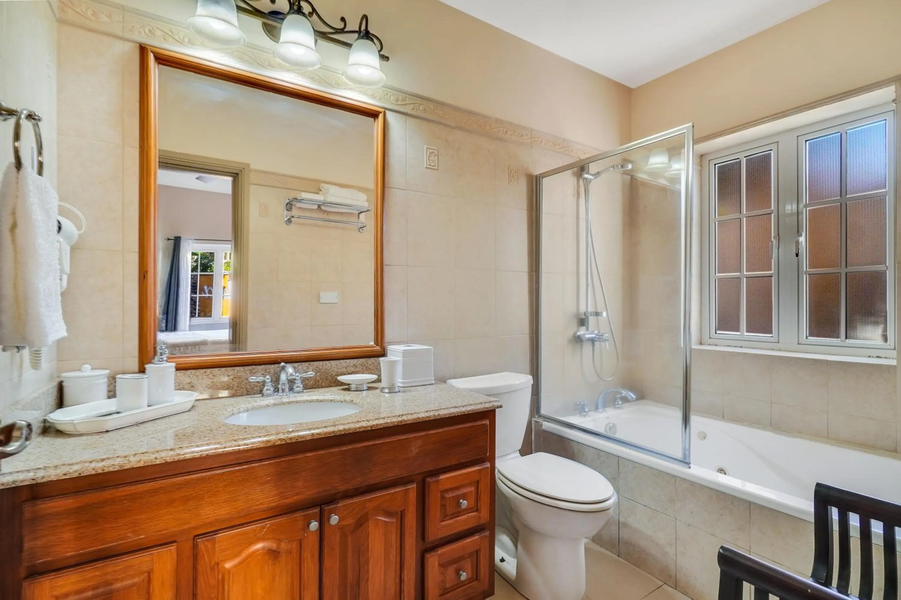 Shower in Mandela Court Suites Grenada