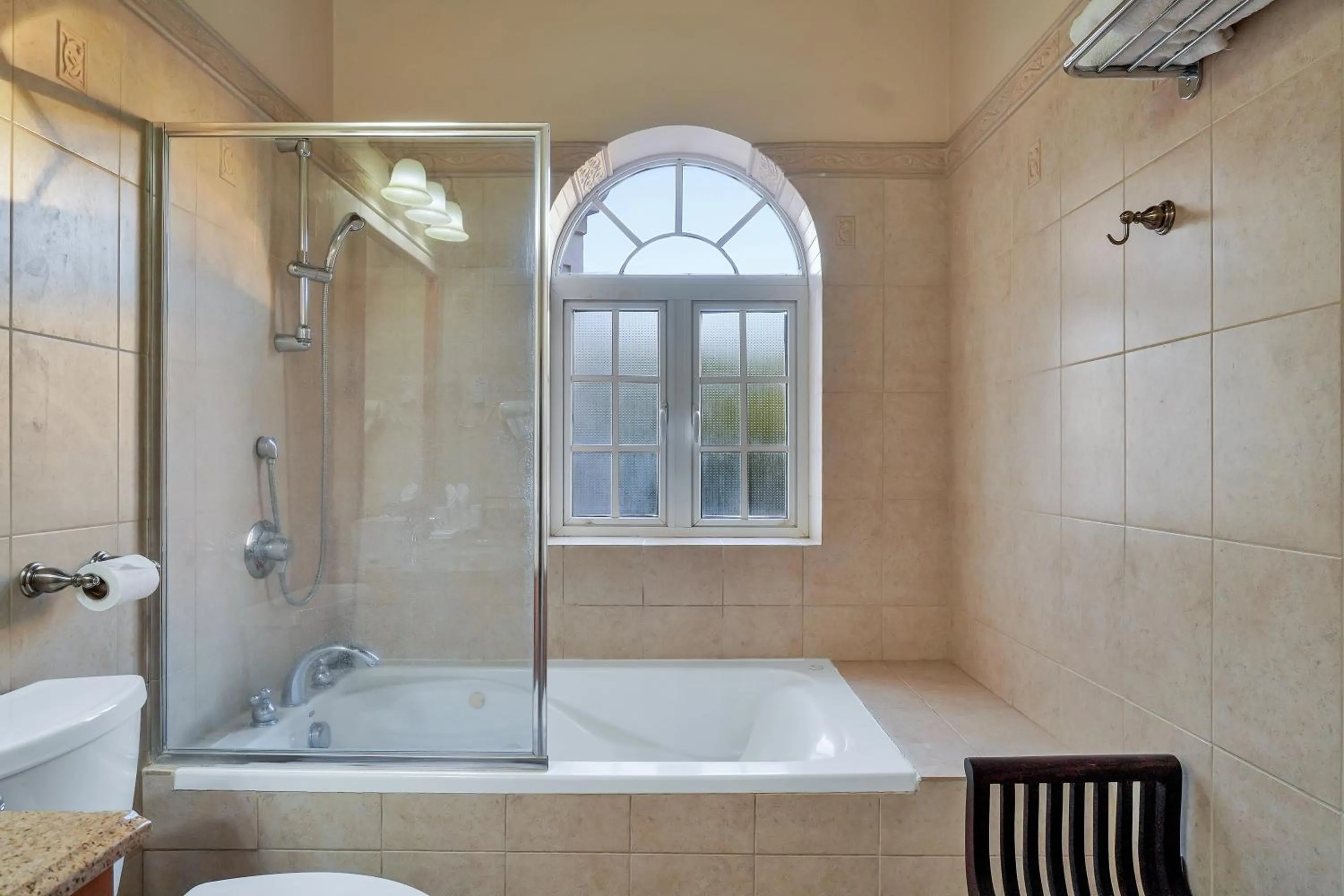 Shower in Mandela Court Suites Grenada