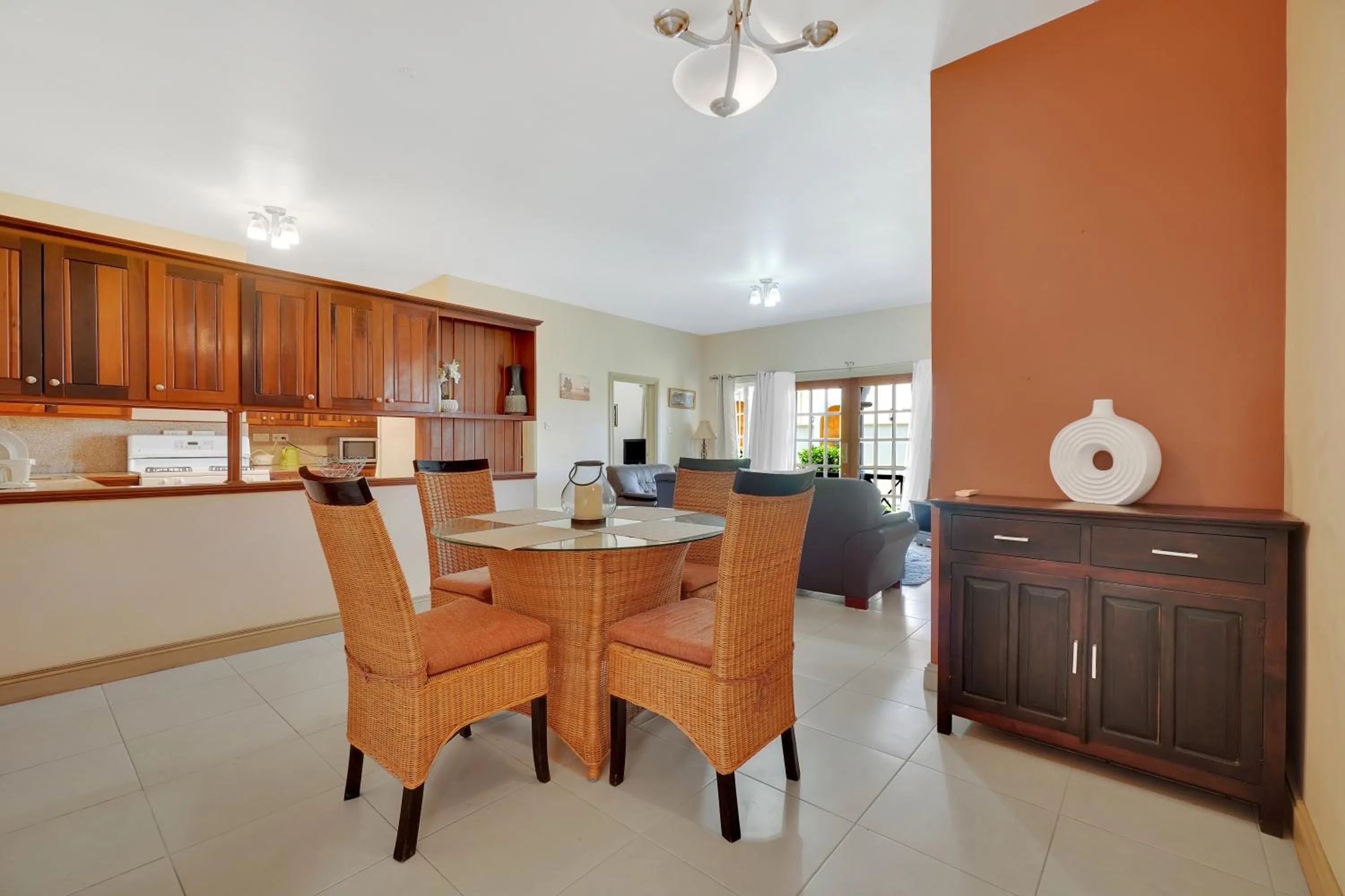 Dining area in Mandela Court Suites Grenada