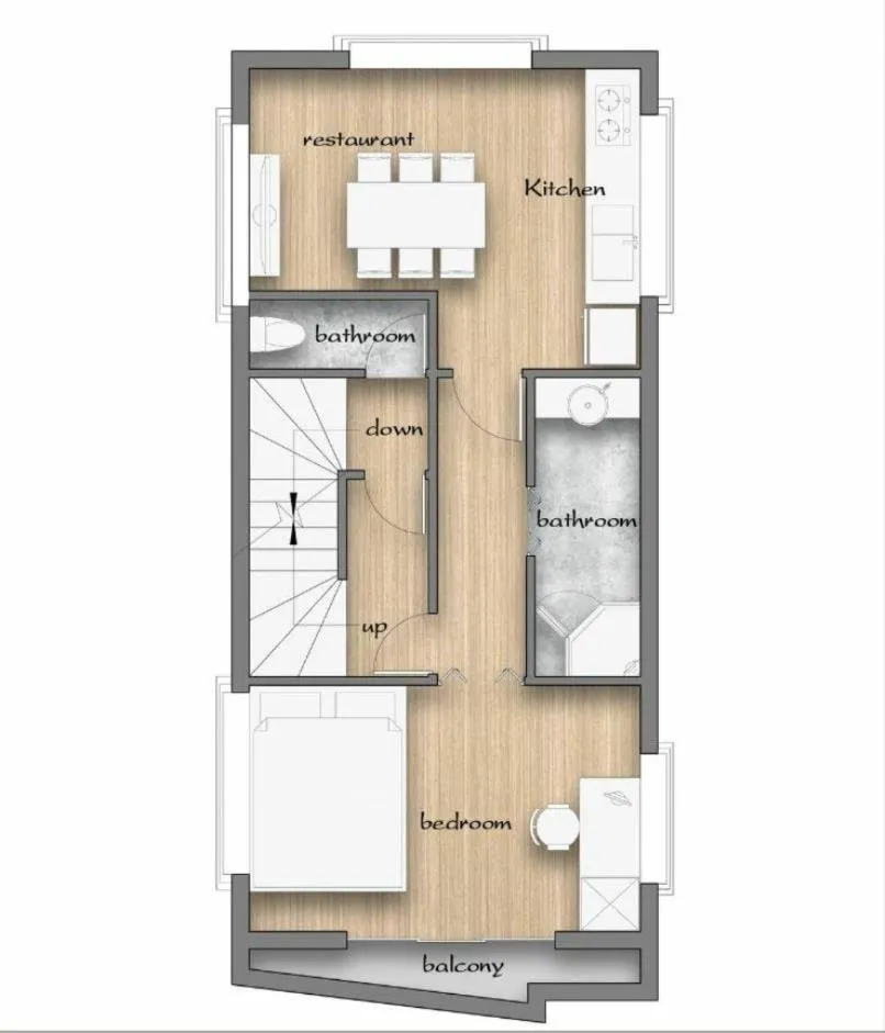 Floor plan in F1-Upmarket Huose in Shinjuku