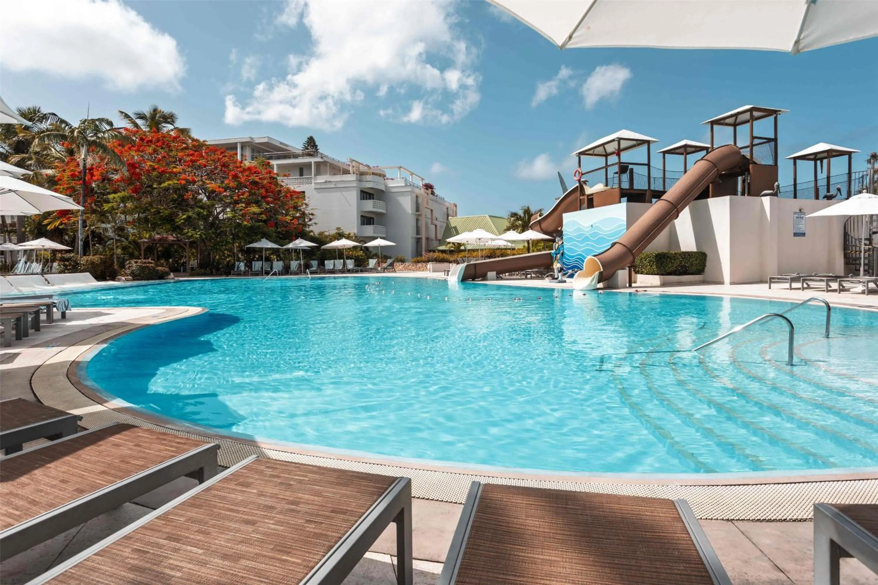 Pool view in Sonesta Maho Beach All Inclusive Resort Casino & Spa