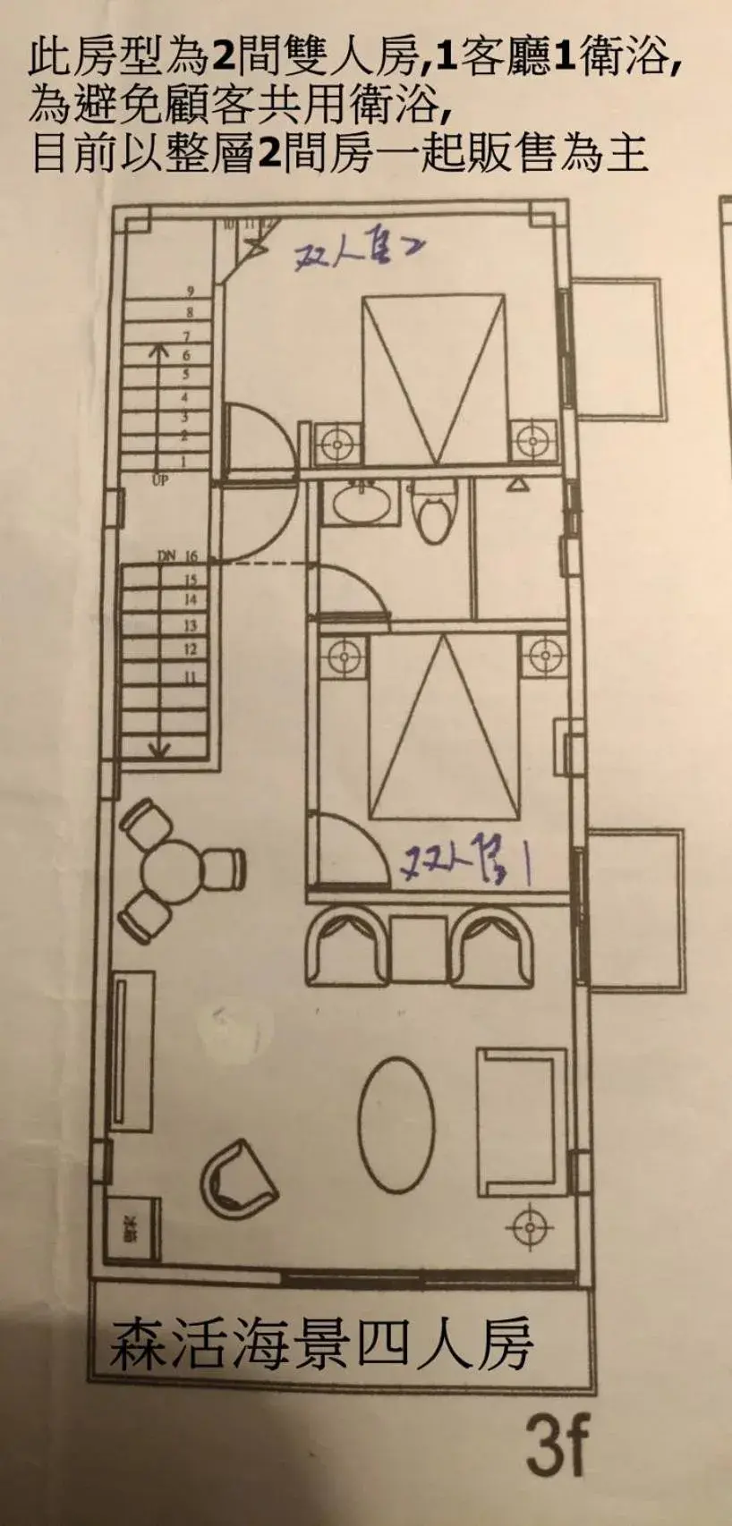 Quadruple Room in Sea Forest Homestay Quadruple Room in Sea Forest Homestay