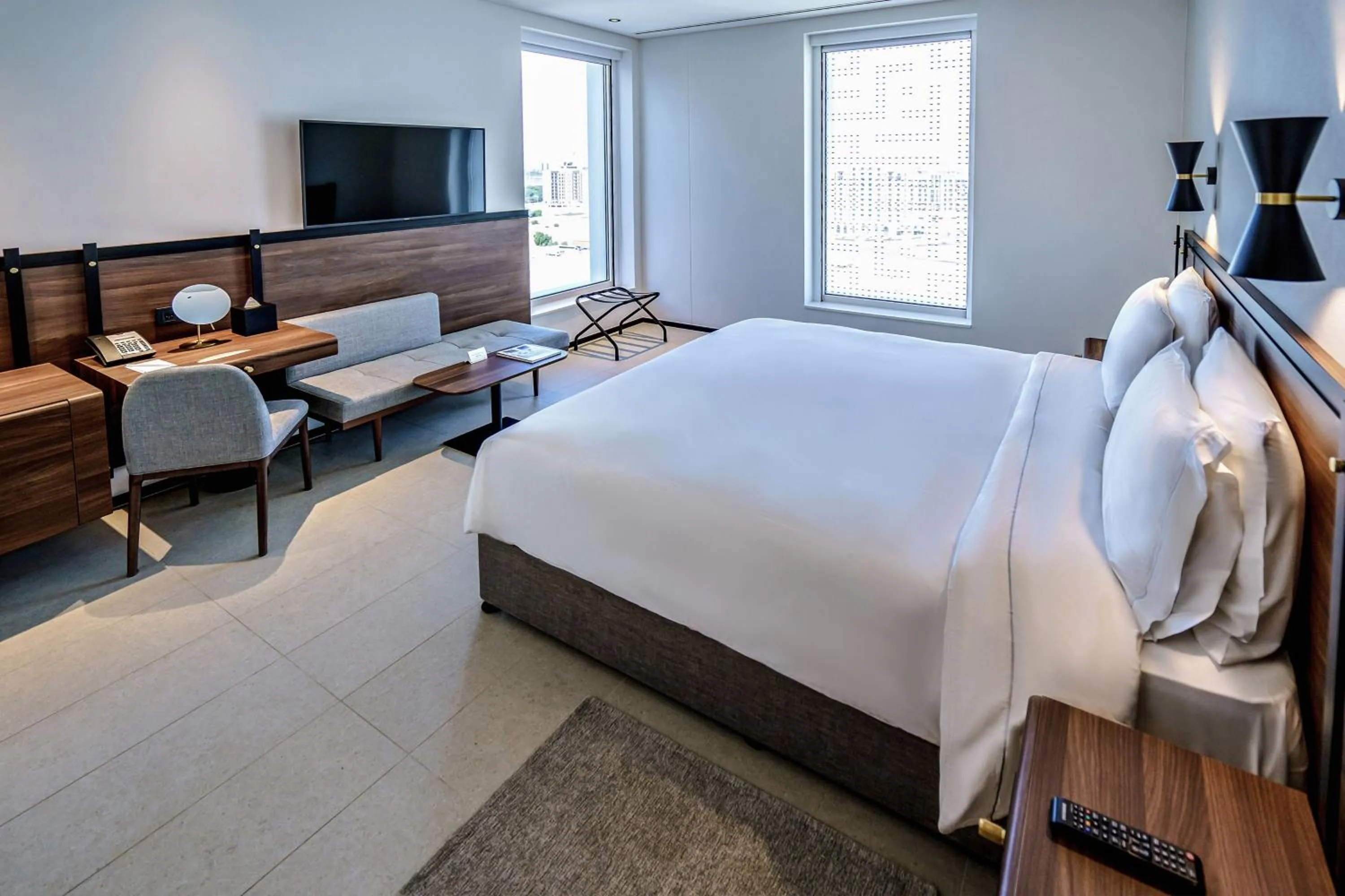 Bedroom, Bed in FORM Hotel Al Jaddaf, Dubai, a Member of Design Hotels